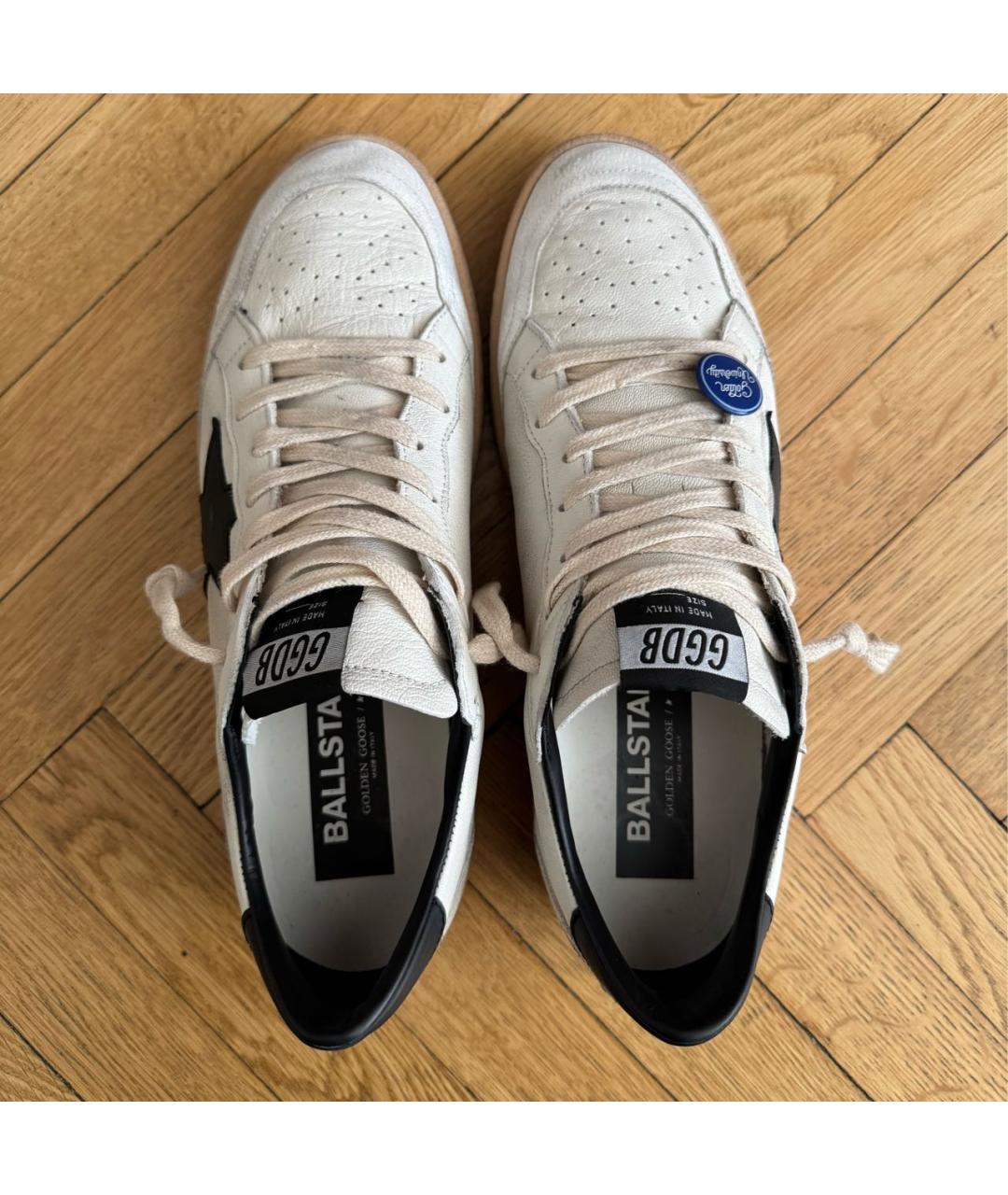 GOLDEN GOOSE DELUXE BRAND Белые кожаные низкие кроссовки / кеды, фото 3