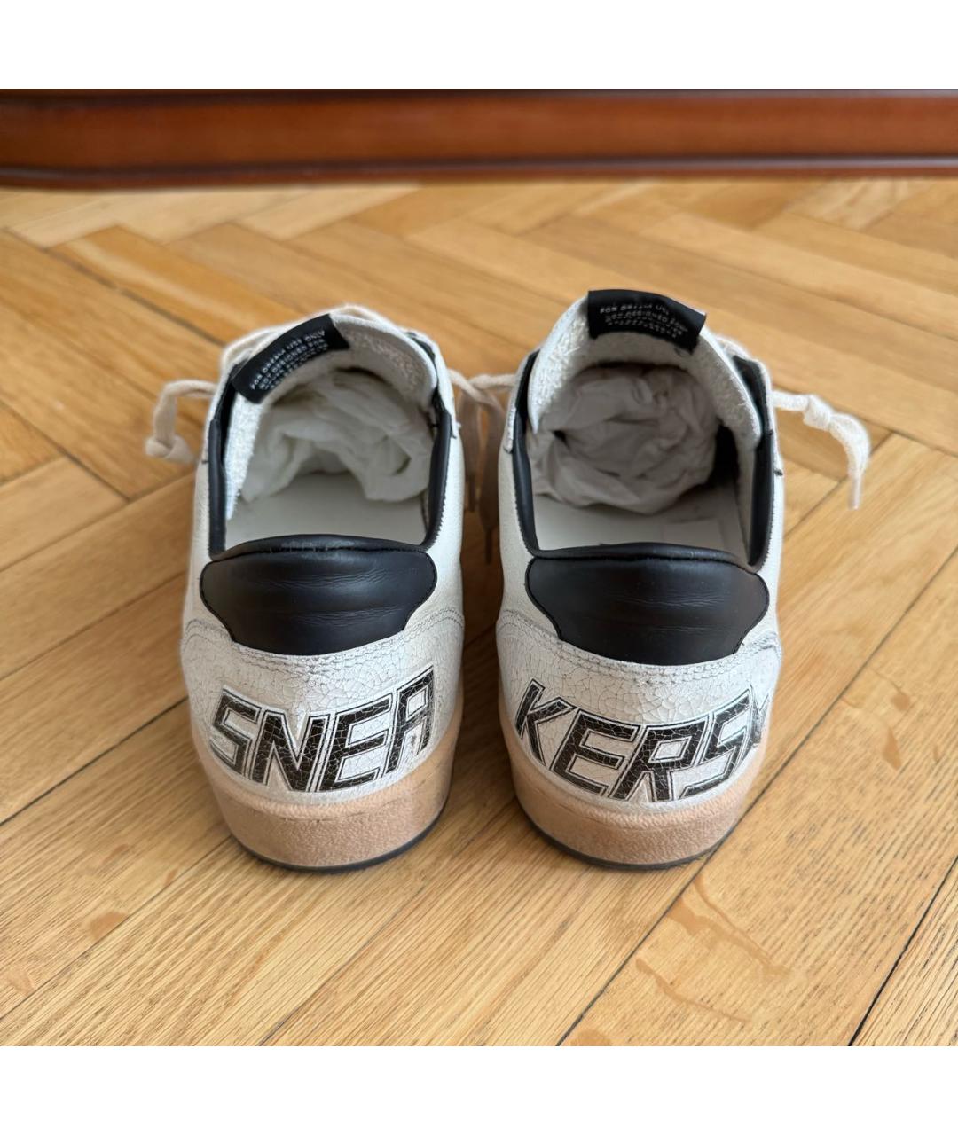 GOLDEN GOOSE DELUXE BRAND Белые кожаные низкие кроссовки / кеды, фото 4