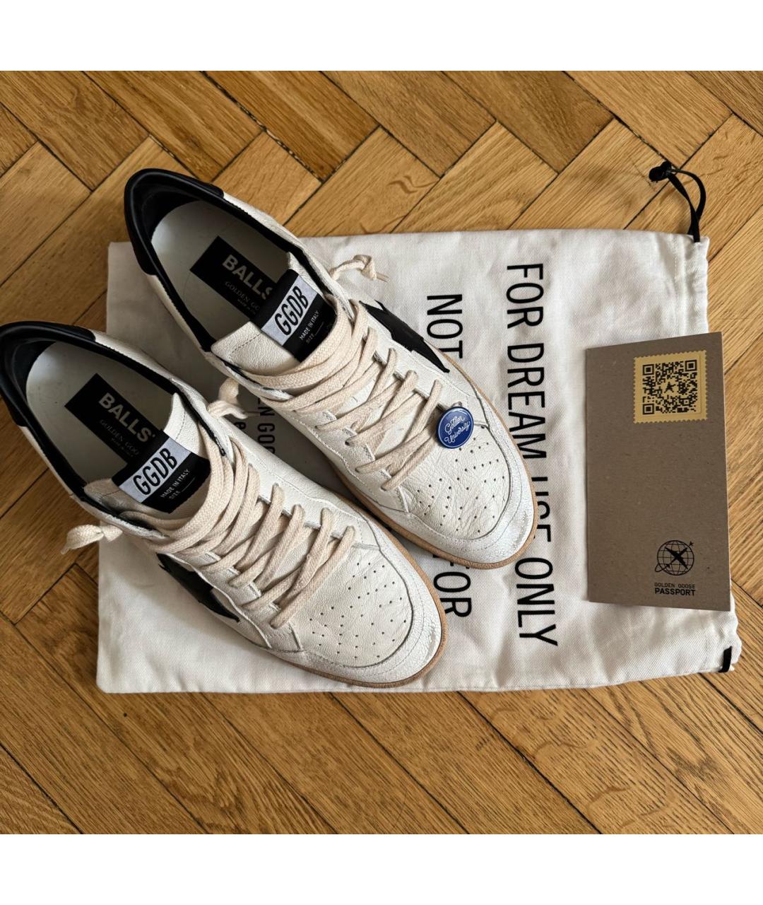 GOLDEN GOOSE DELUXE BRAND Белые кожаные низкие кроссовки / кеды, фото 8