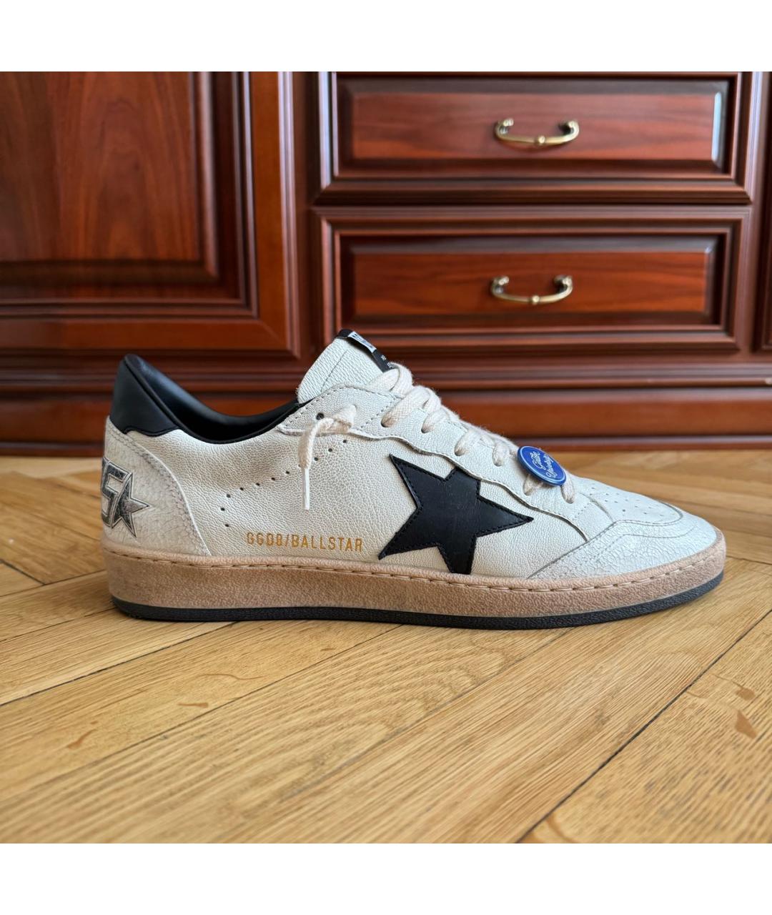 GOLDEN GOOSE DELUXE BRAND Белые кожаные низкие кроссовки / кеды, фото 9