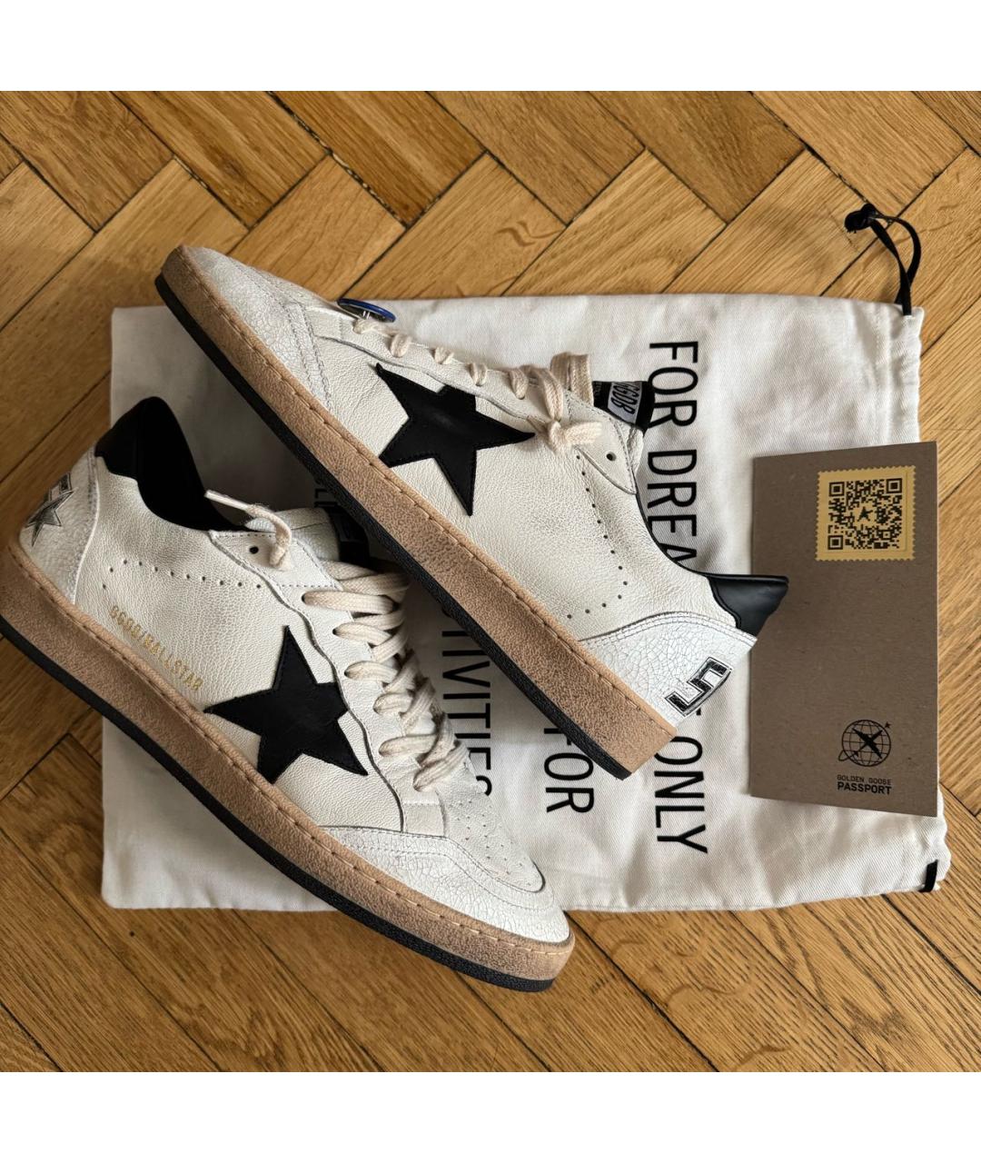 GOLDEN GOOSE DELUXE BRAND Белые кожаные низкие кроссовки / кеды, фото 6