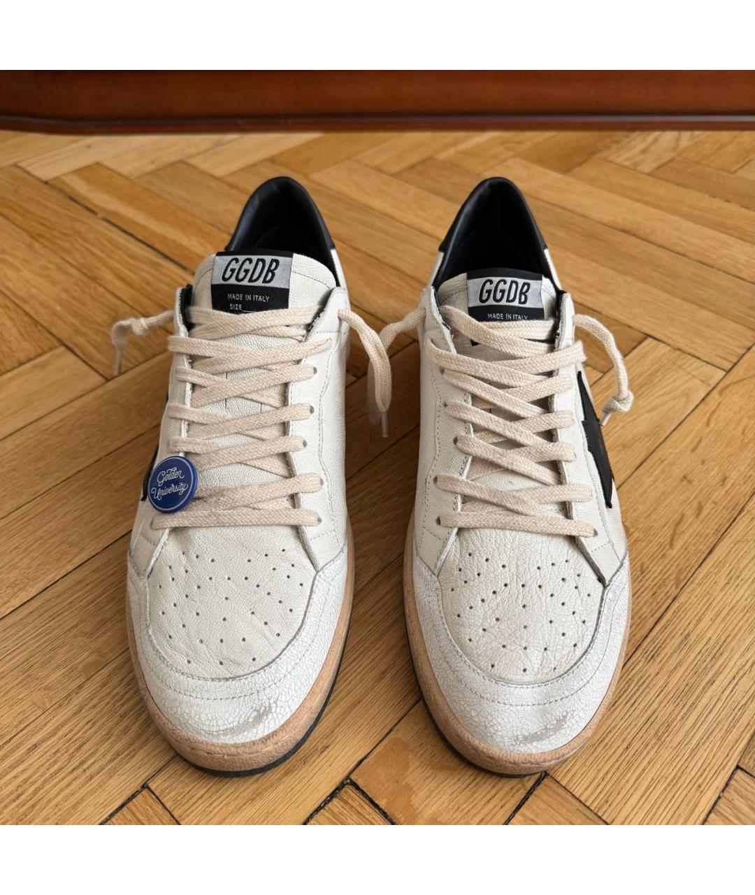 GOLDEN GOOSE DELUXE BRAND Белые кожаные низкие кроссовки / кеды, фото 2