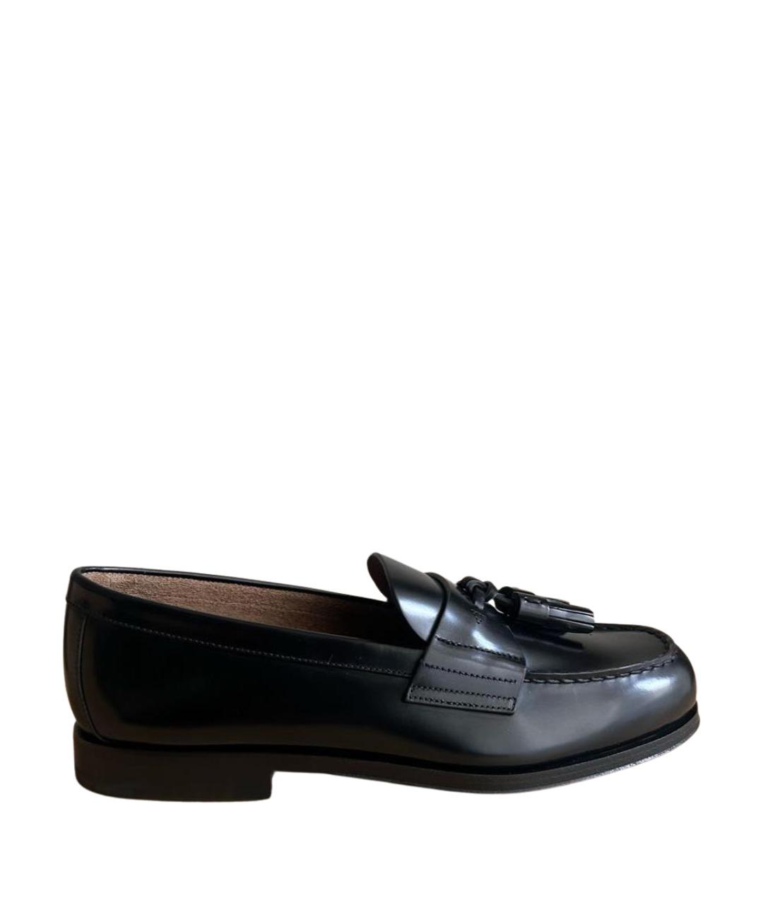 PRADA Черные кожаные лоферы, фото 1