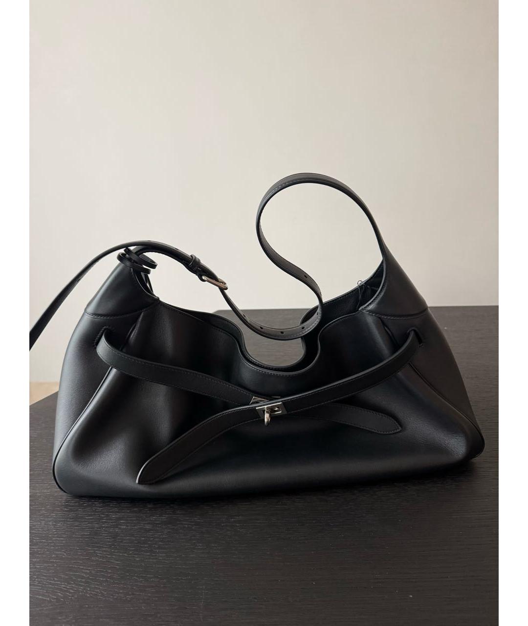BALENCIAGA Черная кожаная сумка через плечо, фото 2