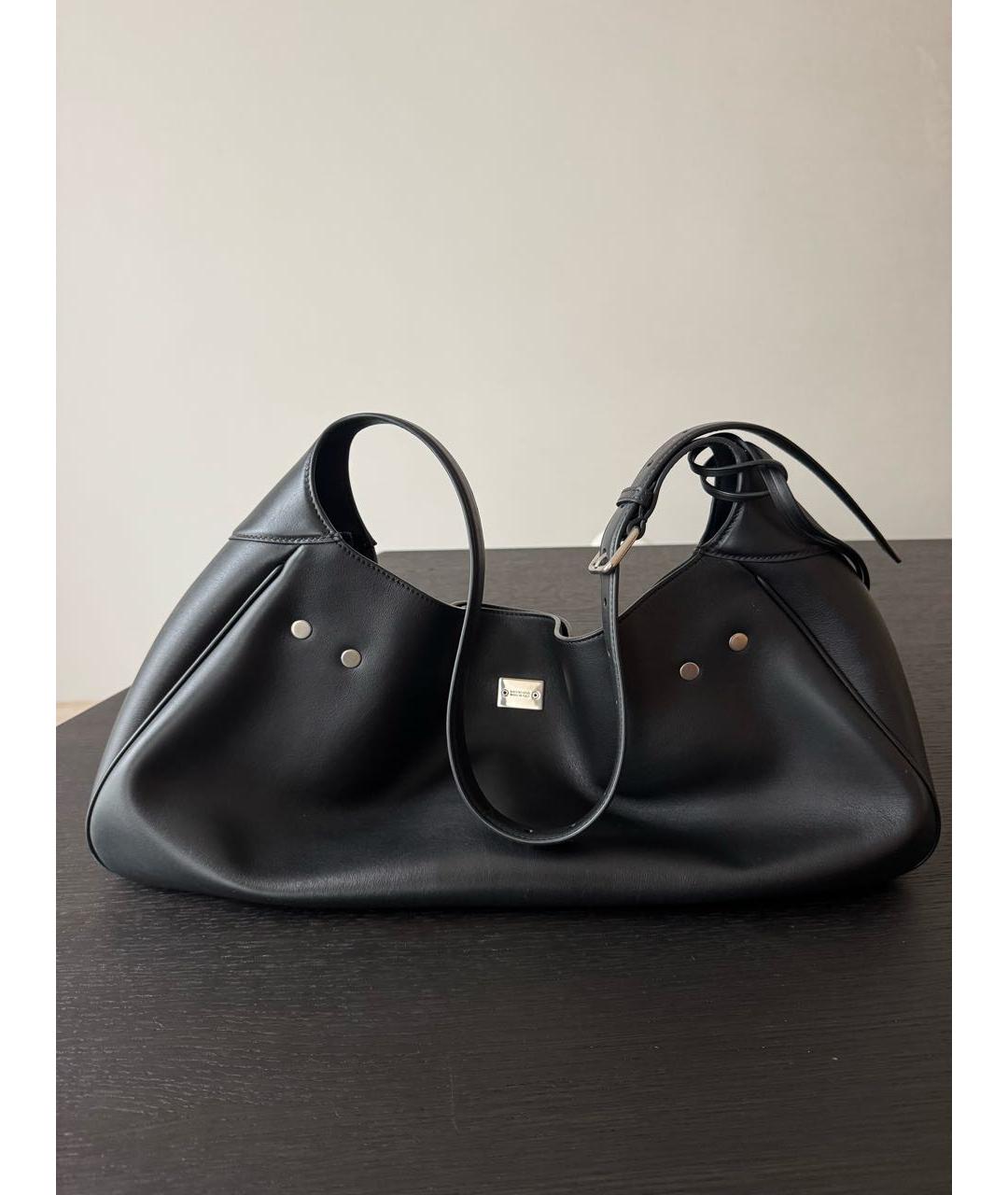 BALENCIAGA Черная кожаная сумка через плечо, фото 3