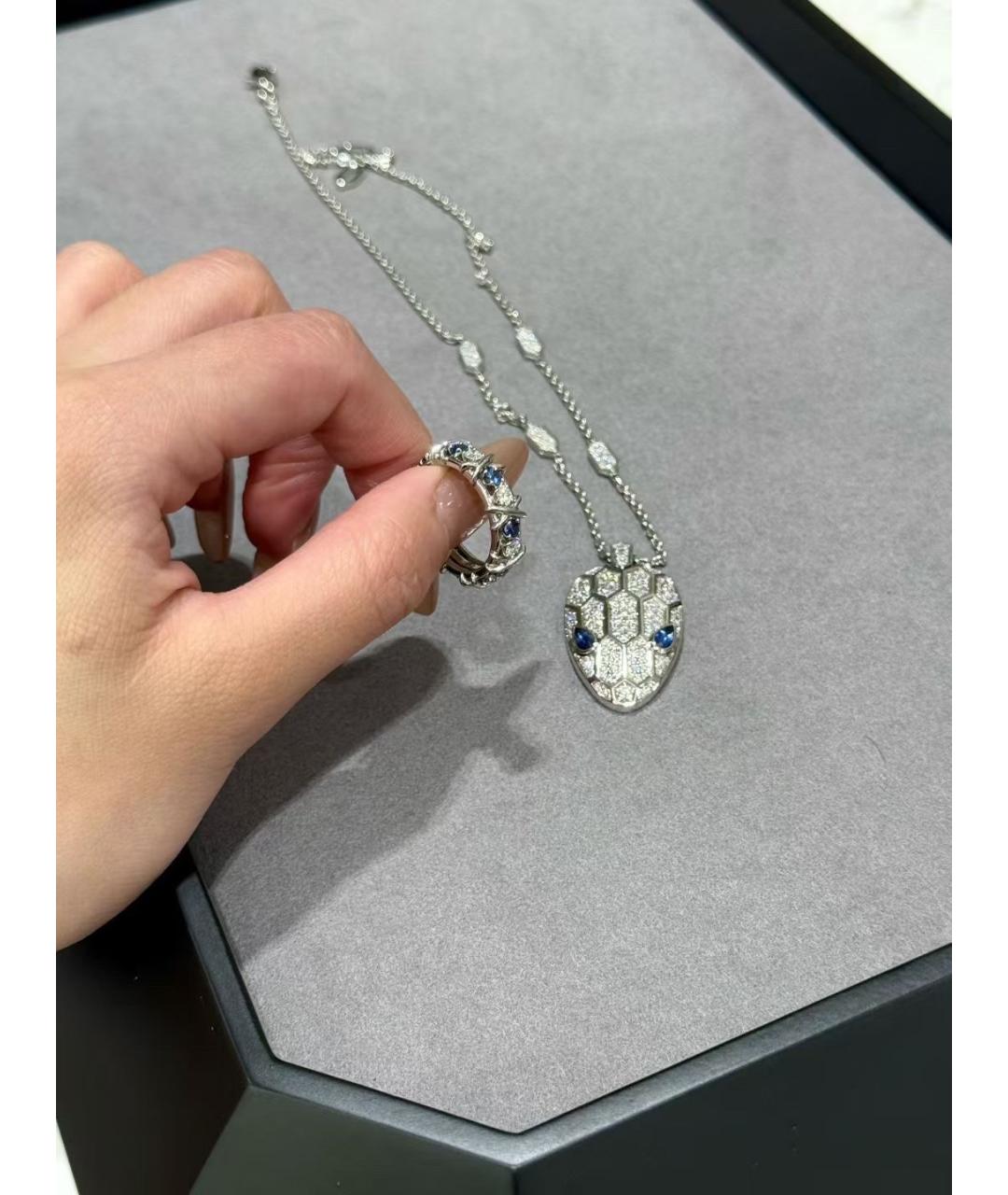 BVLGARI Серебряное колье из белого золота, фото 3