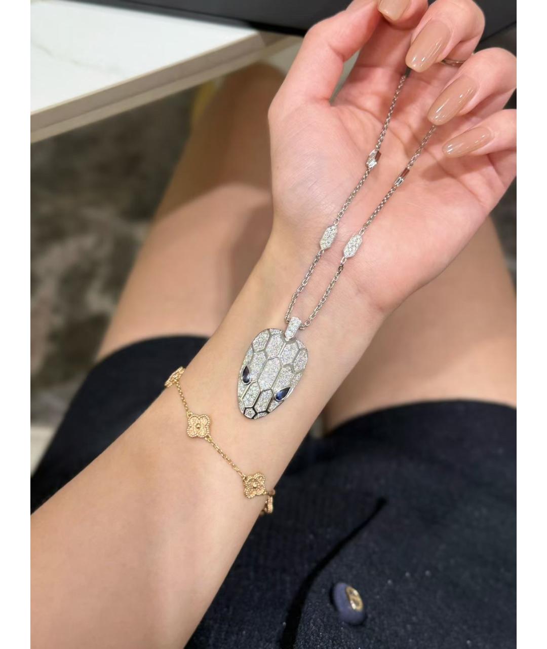BVLGARI Серебряное колье из белого золота, фото 4