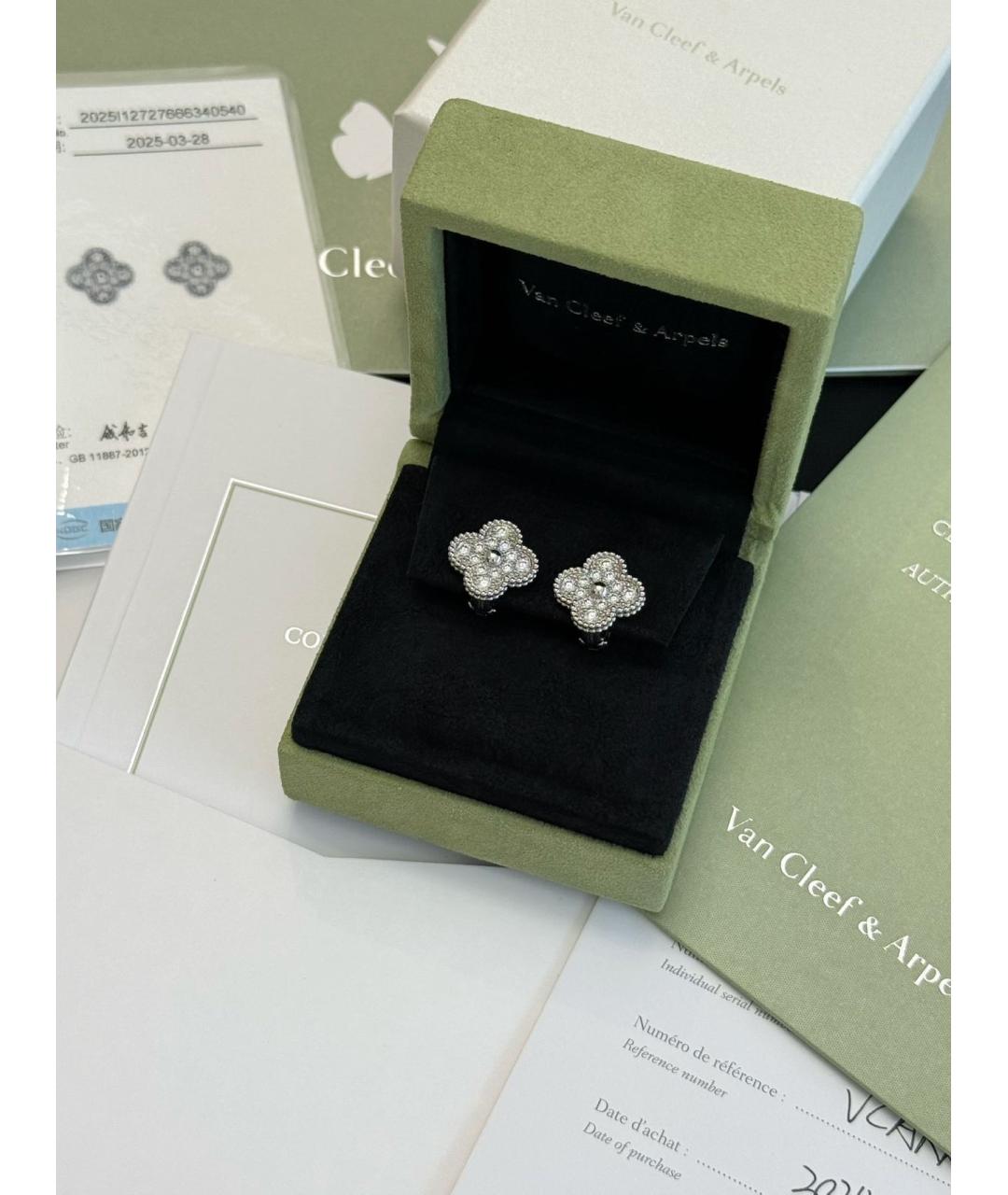 VAN CLEEF & ARPELS Серебряные серьги из белого золота, фото 5