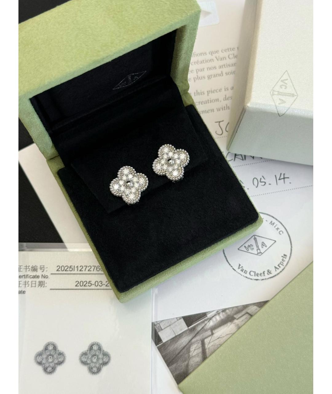 VAN CLEEF & ARPELS Серебряные серьги из белого золота, фото 3