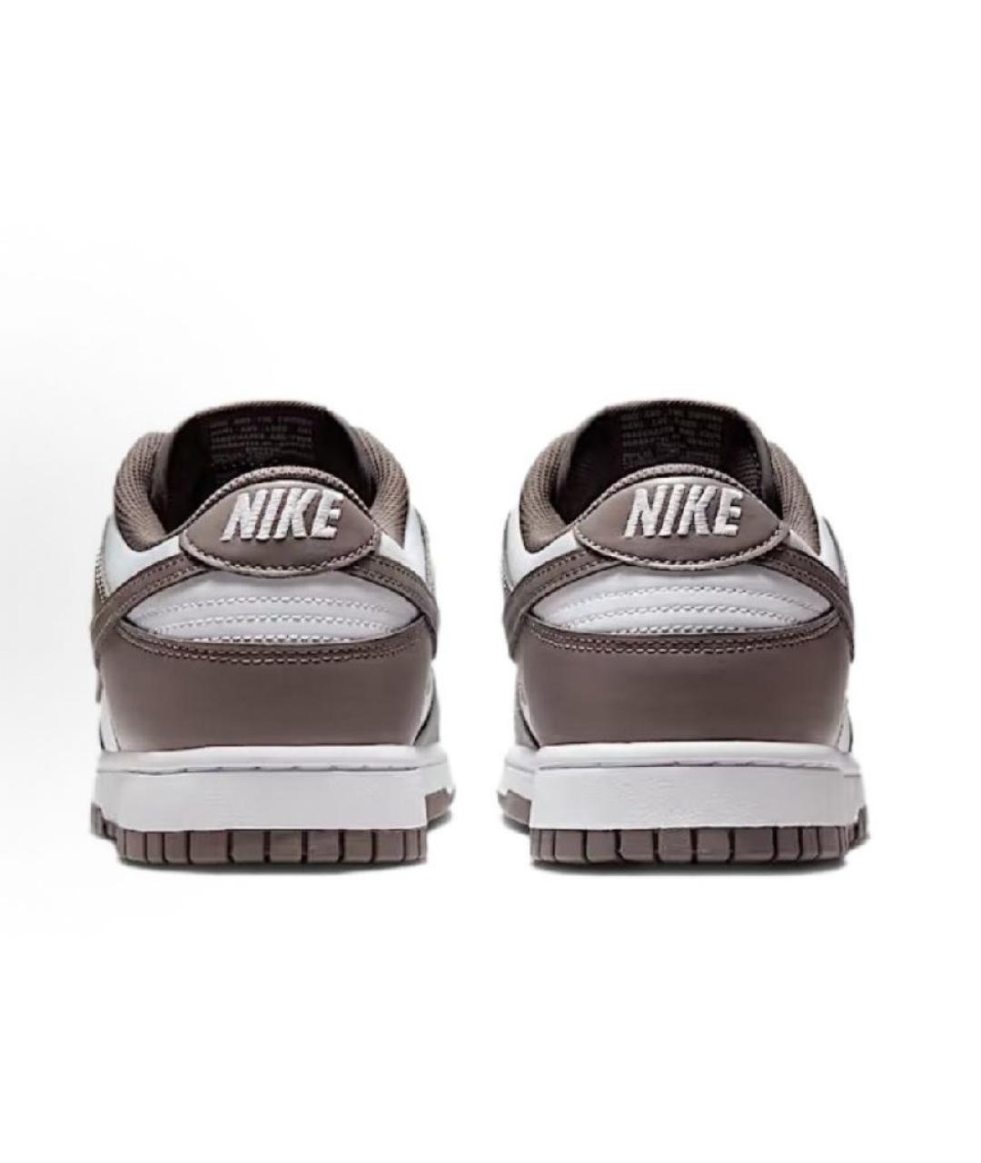 NIKE Коричневые кожаные низкие кроссовки / кеды, фото 4