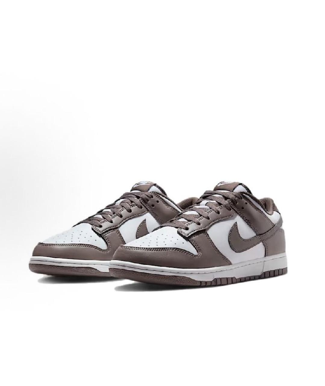 NIKE Коричневые кожаные низкие кроссовки / кеды, фото 3