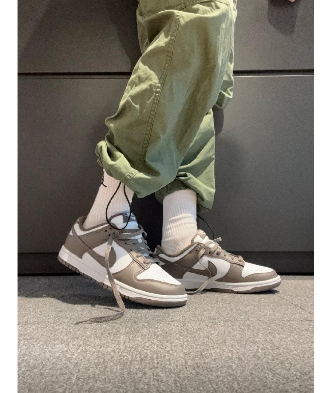 NIKE Коричневые кожаные низкие кроссовки / кеды, фото 9