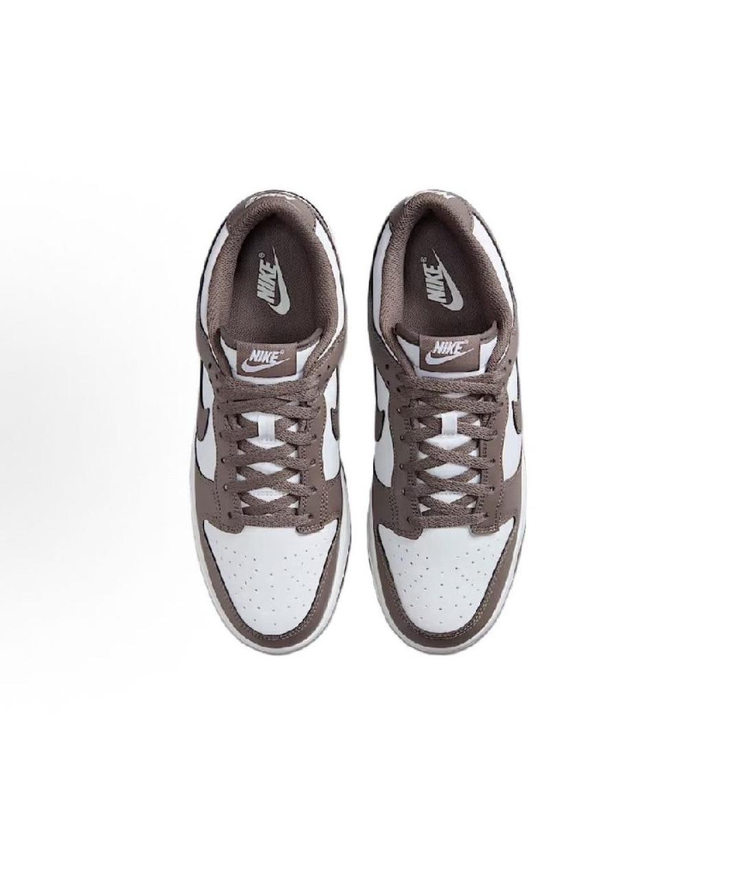 NIKE Коричневые кожаные низкие кроссовки / кеды, фото 2