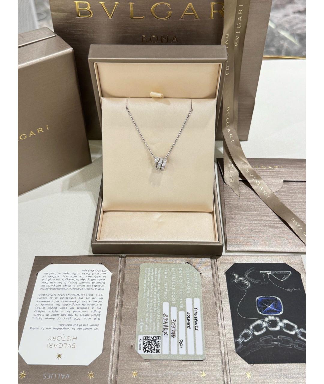BVLGARI Серебряное колье из белого золота, фото 3