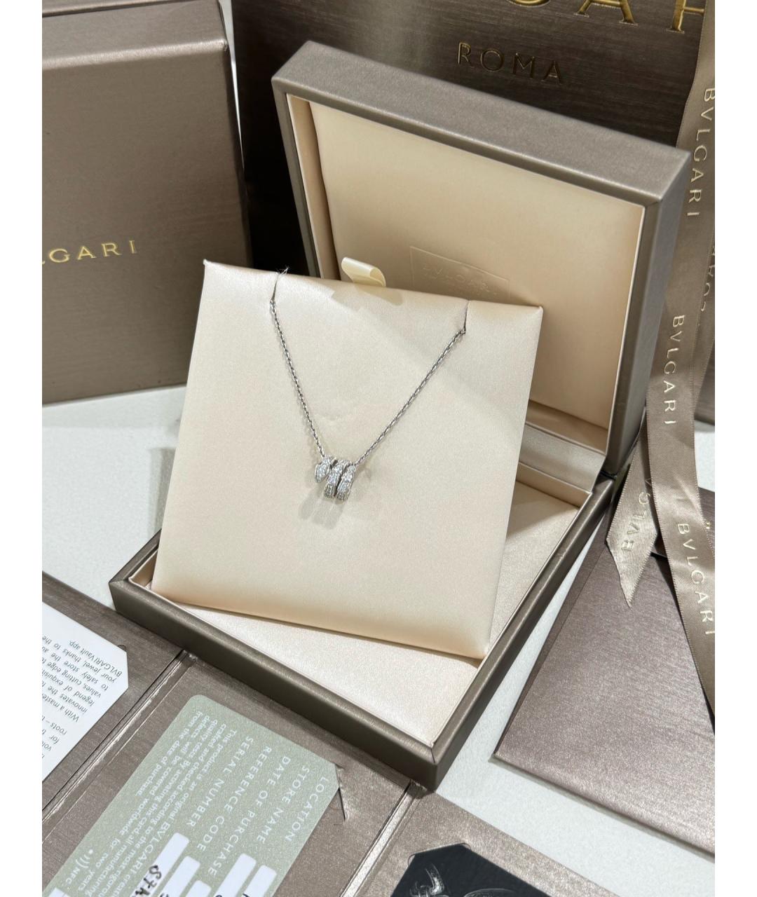 BVLGARI Серебряное колье из белого золота, фото 4