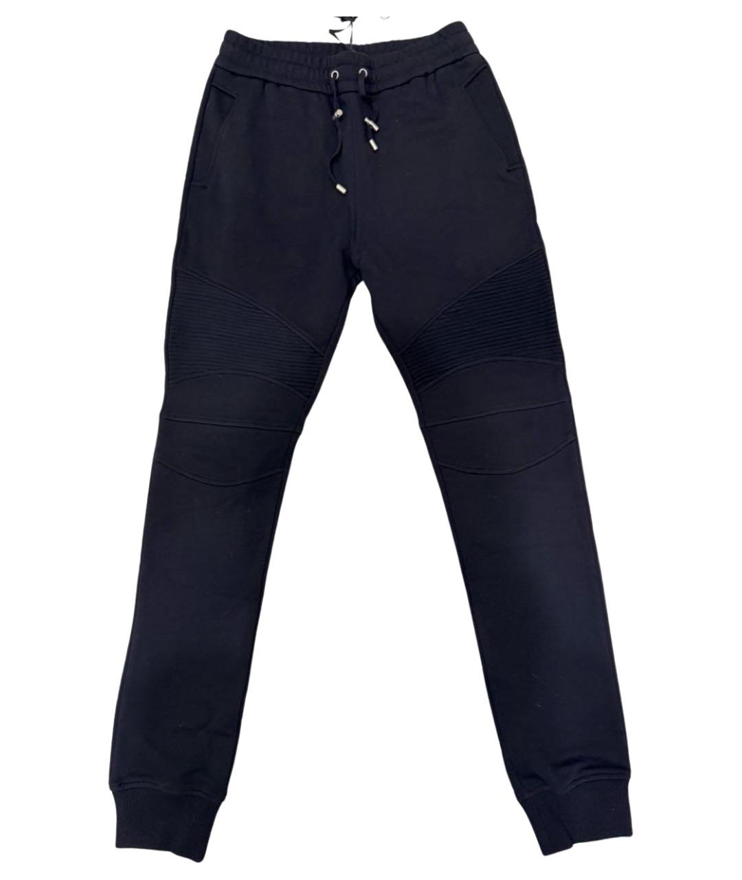 BALMAIN Черные хлопковые повседневные брюки, фото 1