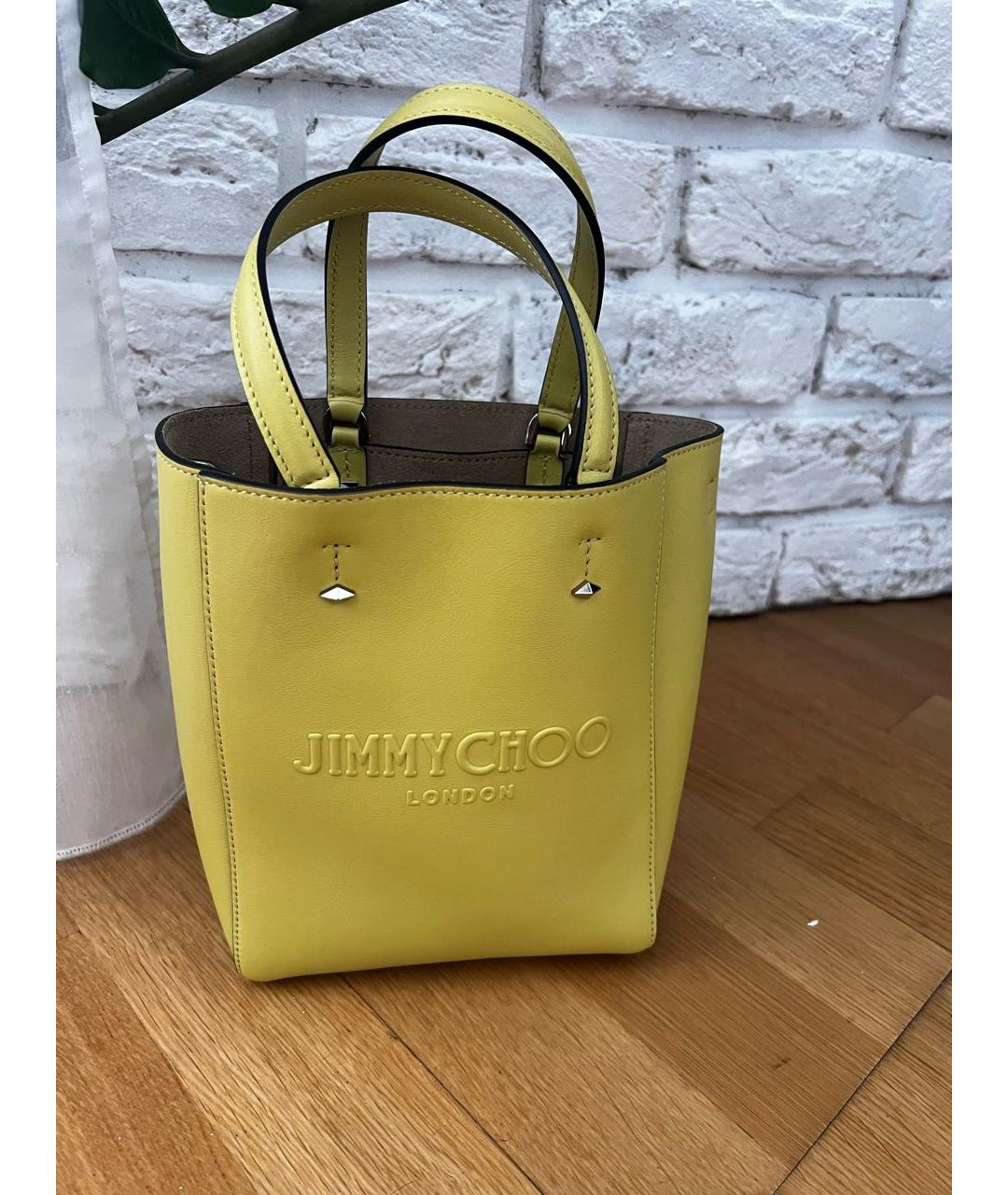 JIMMY CHOO Зеленая кожаная сумка с короткими ручками, фото 7