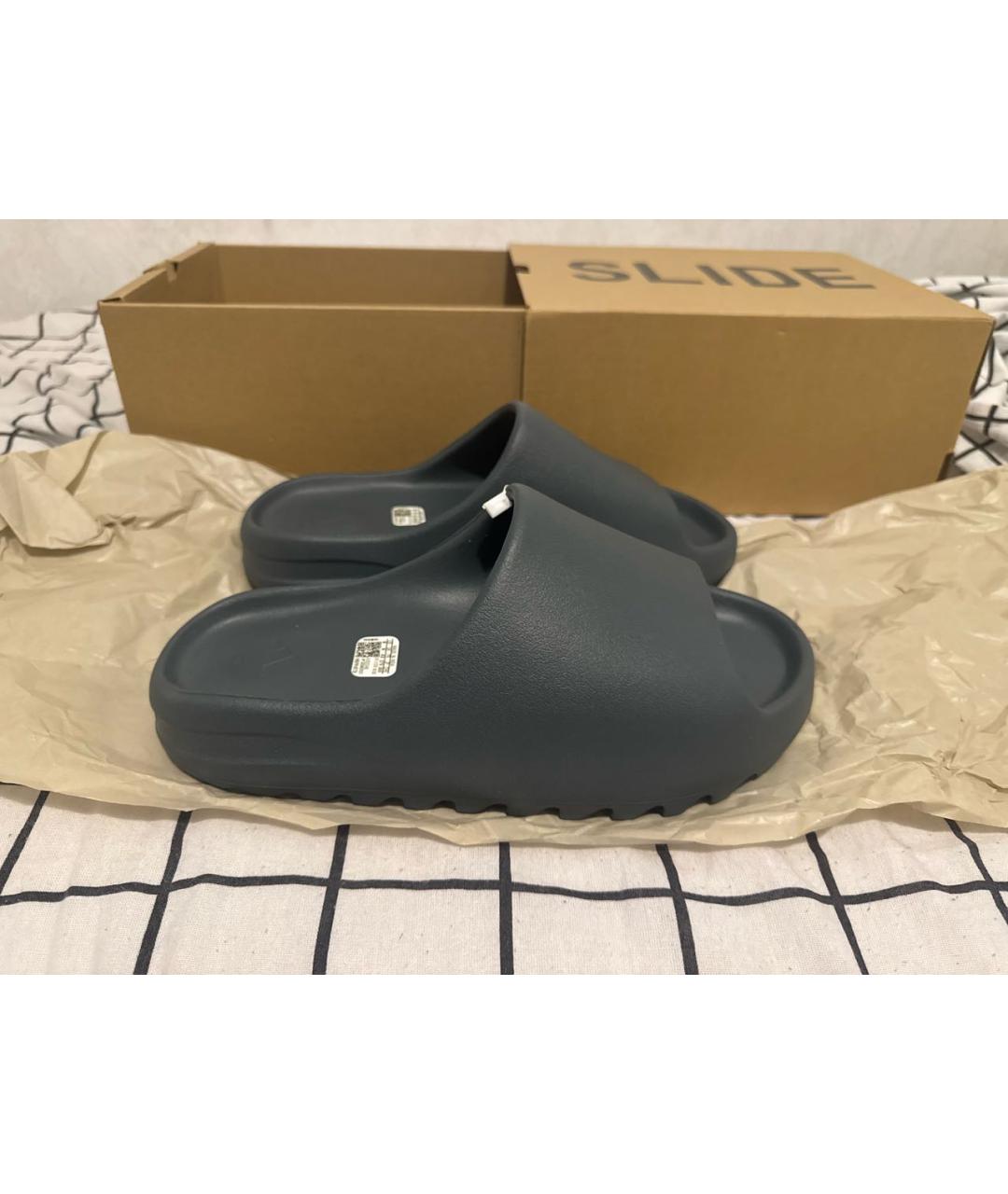 ADIDAS YEEZY Черные шлепанцы, фото 6