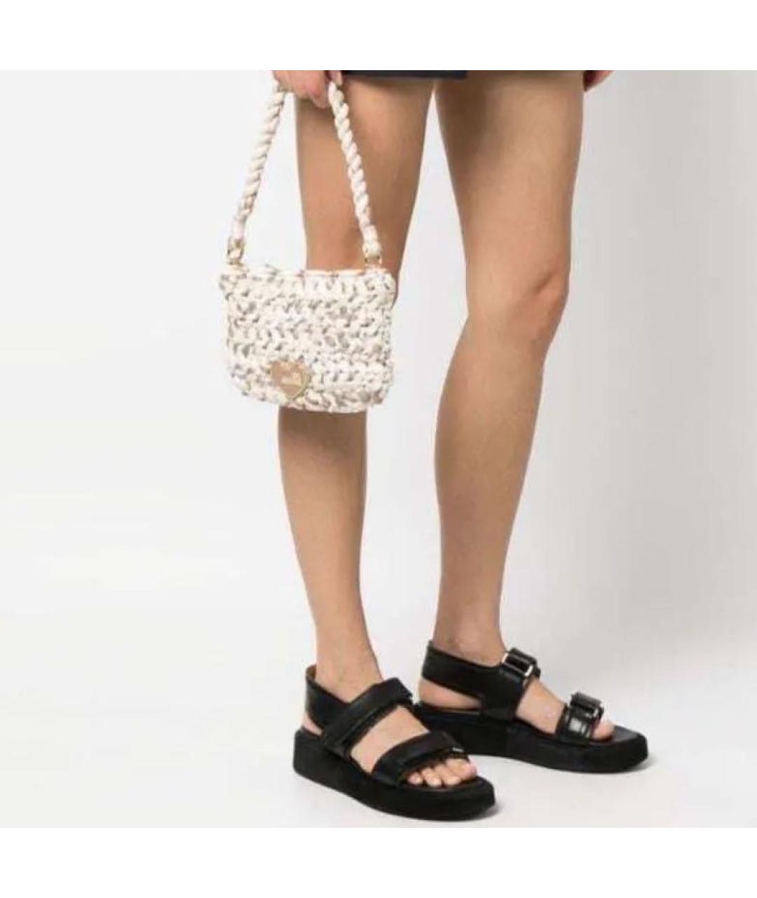 LOVE MOSCHINO Бежевая тканевая сумка с короткими ручками, фото 5