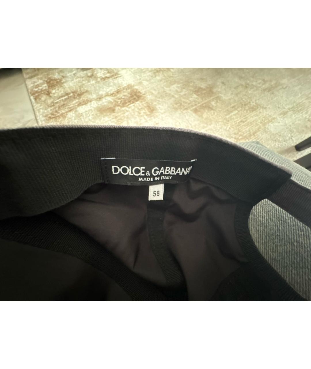 DOLCE&GABBANA Антрацитовая хлопковая кепка/бейсболка, фото 5