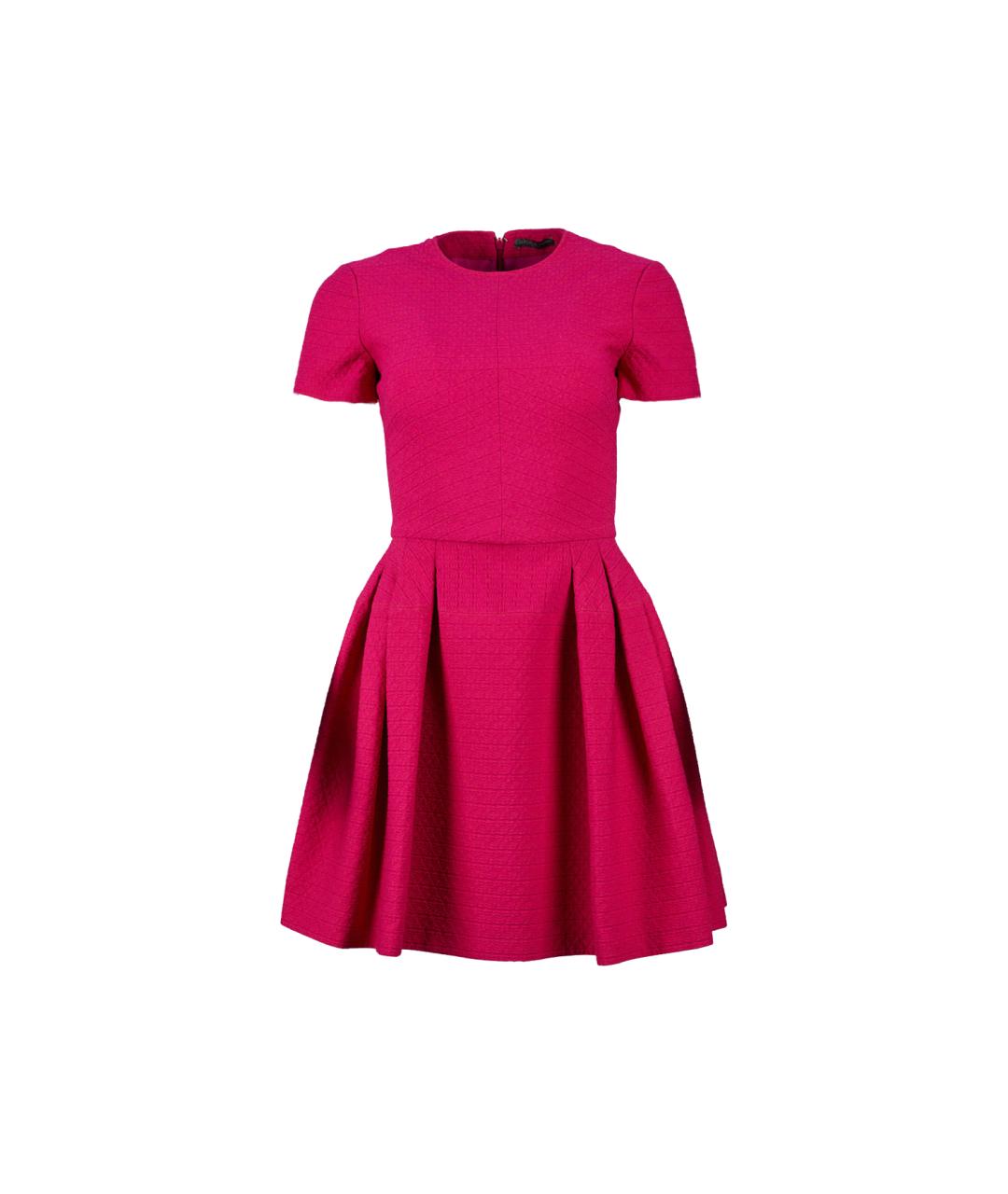 ALEXANDER MCQUEEN Фуксия хлопковое повседневное платье, фото 1