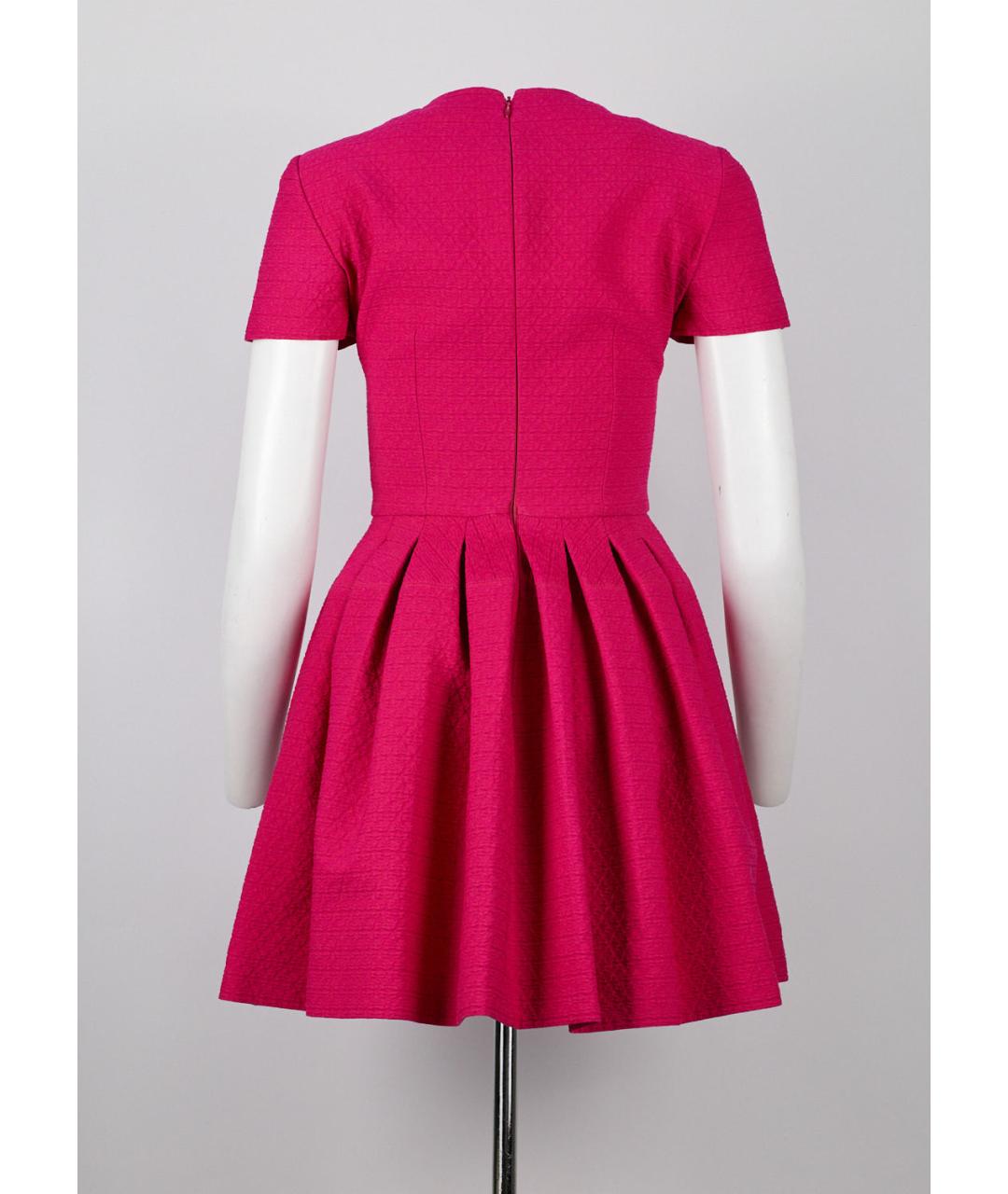 ALEXANDER MCQUEEN Фуксия хлопковое повседневное платье, фото 5