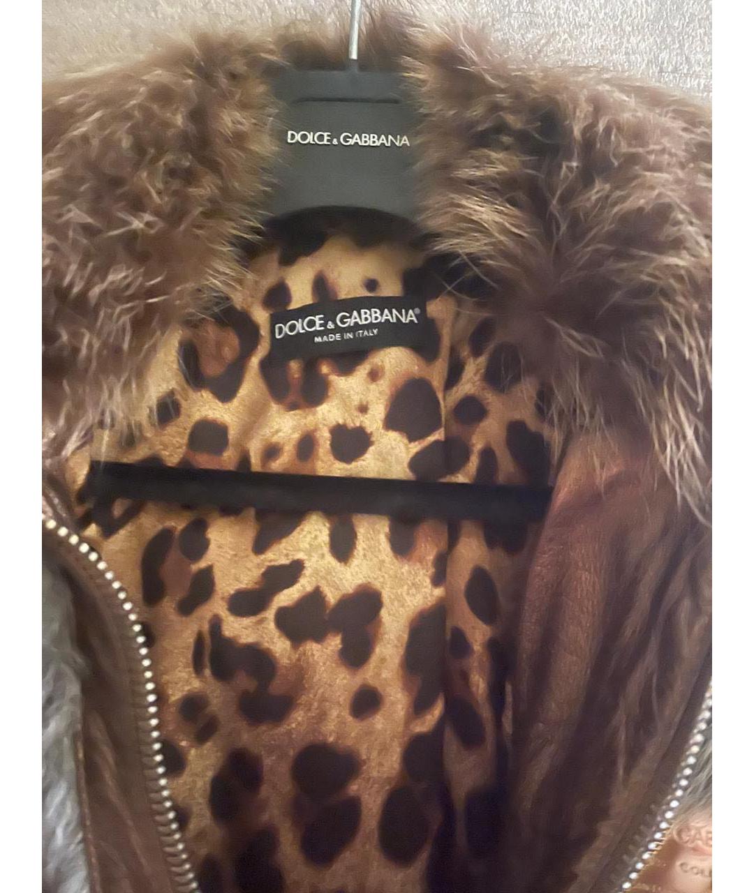 DOLCE&GABBANA Золотая кожаная куртка, фото 3