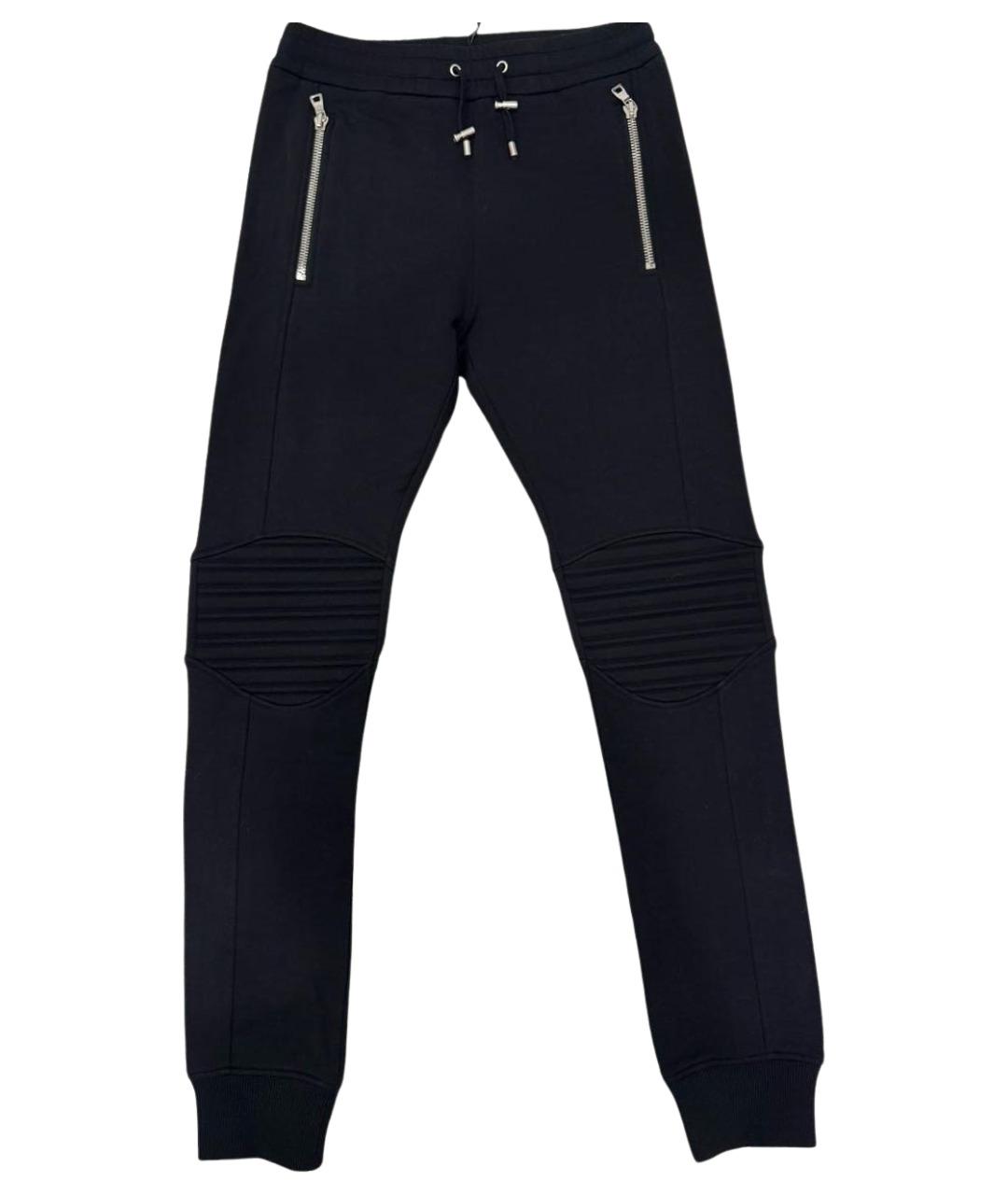 BALMAIN Черные хлопковые повседневные брюки, фото 1