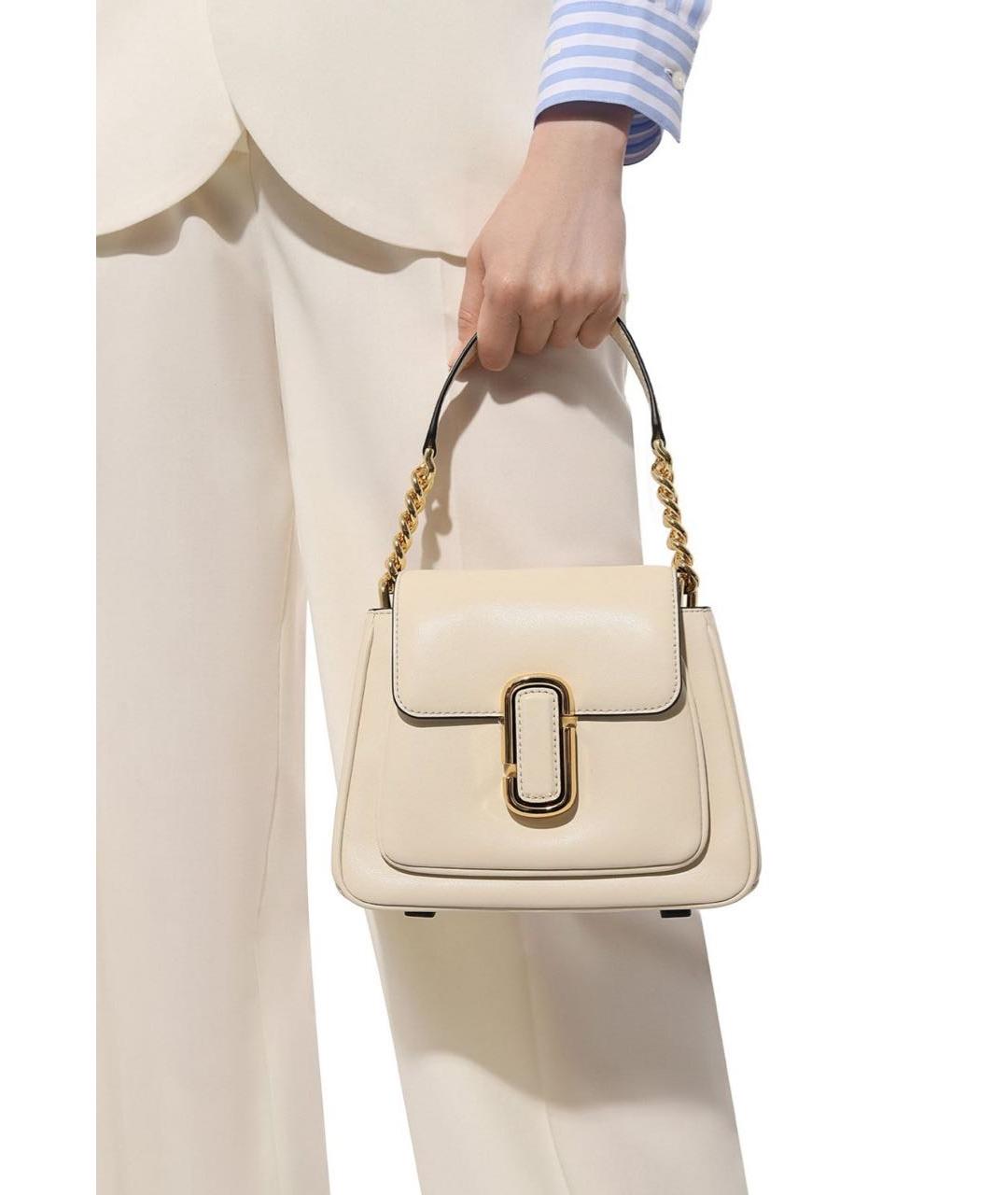 MARC JACOBS Белая кожаная сумка с короткими ручками, фото 5