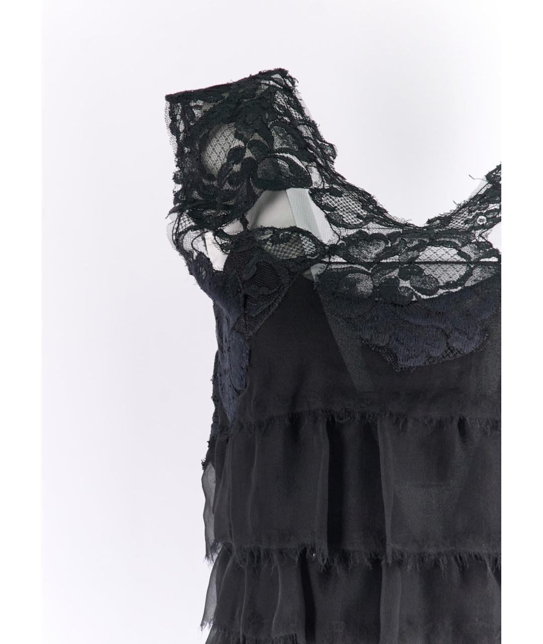 ALBERTA FERRETTI Черное шелковое коктейльное платье, фото 3
