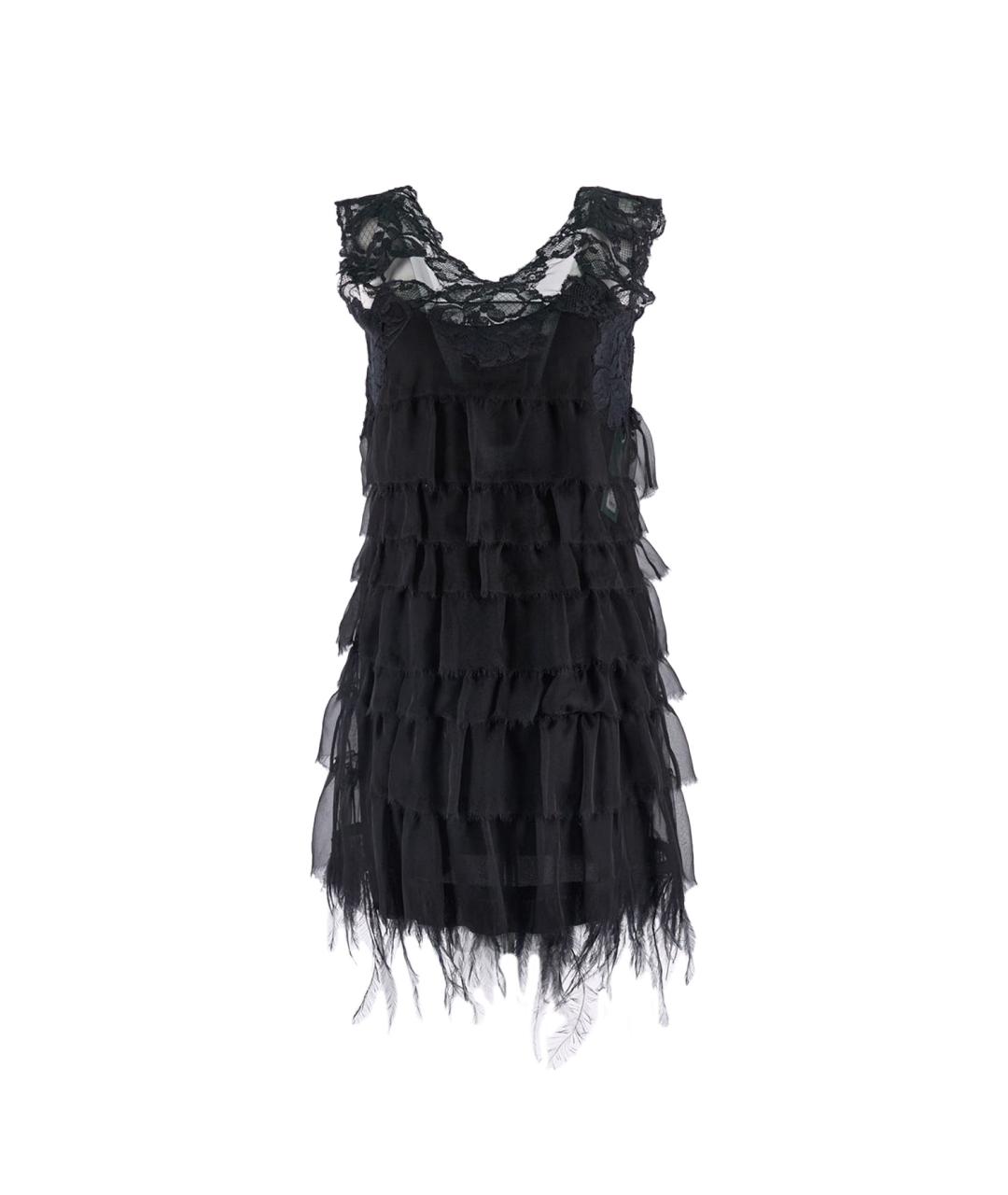 ALBERTA FERRETTI Черное шелковое коктейльное платье, фото 1