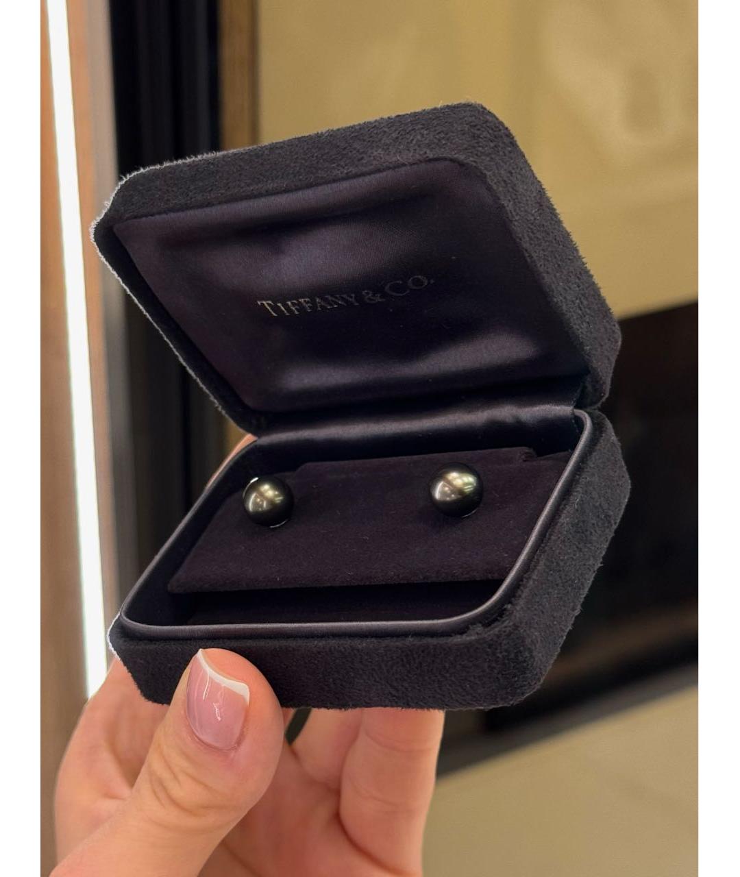 TIFFANY&CO Черные жемчужные серьги, фото 6