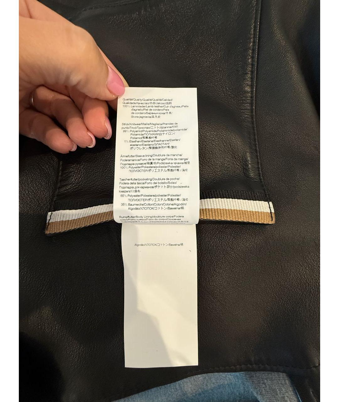 HUGO BOSS Черная кожаная куртка, фото 5