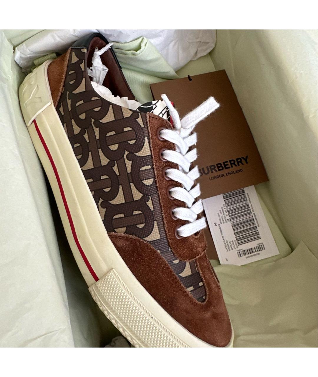 BURBERRY Коричневые кеды, фото 5