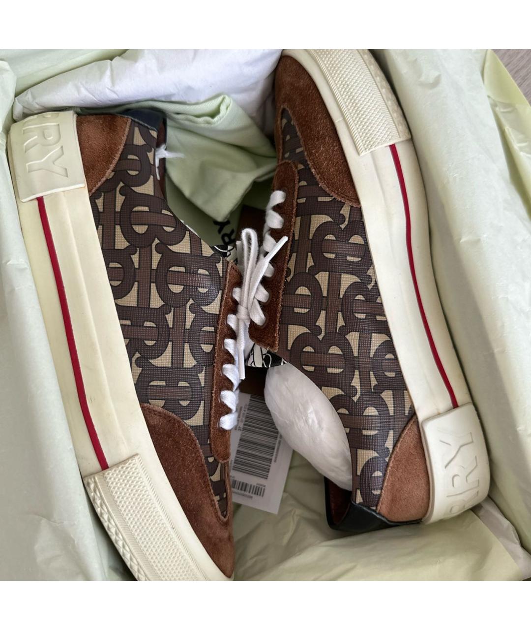 BURBERRY Коричневые кеды, фото 3