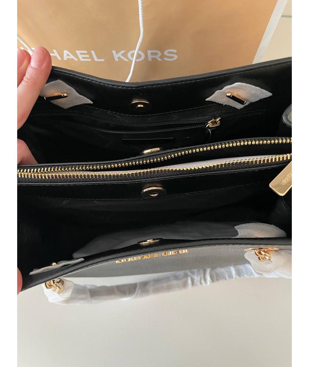 MICHAEL KORS Черная кожаная сумка через плечо, фото 6