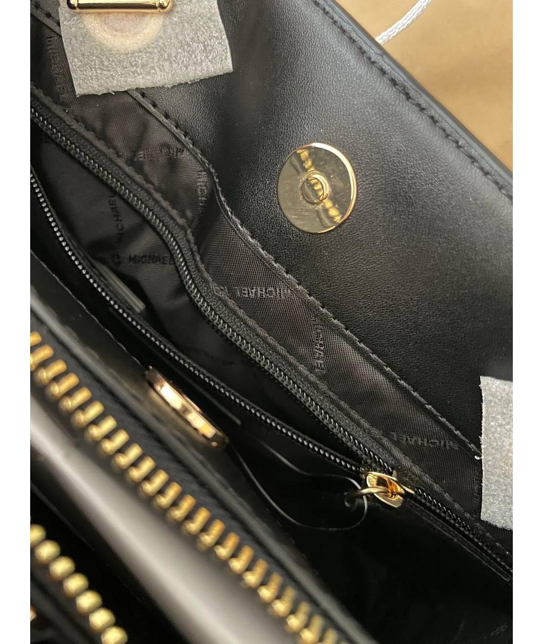 MICHAEL KORS Черная кожаная сумка через плечо, фото 7