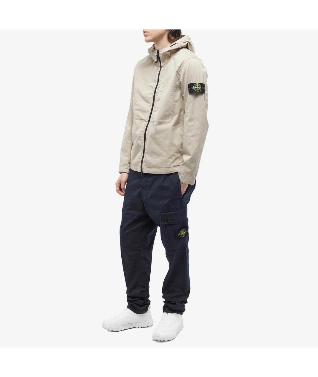 STONE ISLAND Бежевая хлопковая куртка, фото 2