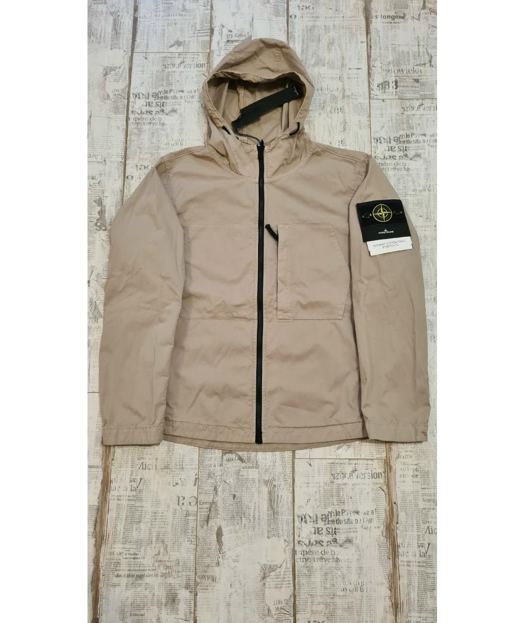 STONE ISLAND Бежевая хлопковая куртка, фото 4