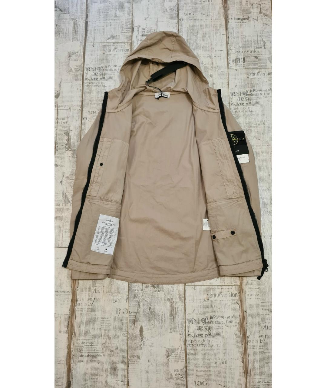 STONE ISLAND Бежевая хлопковая куртка, фото 7