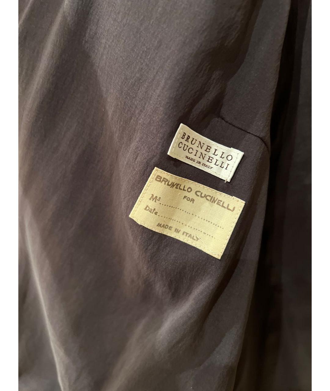BRUNELLO CUCINELLI Коричневая кожаная куртка, фото 5