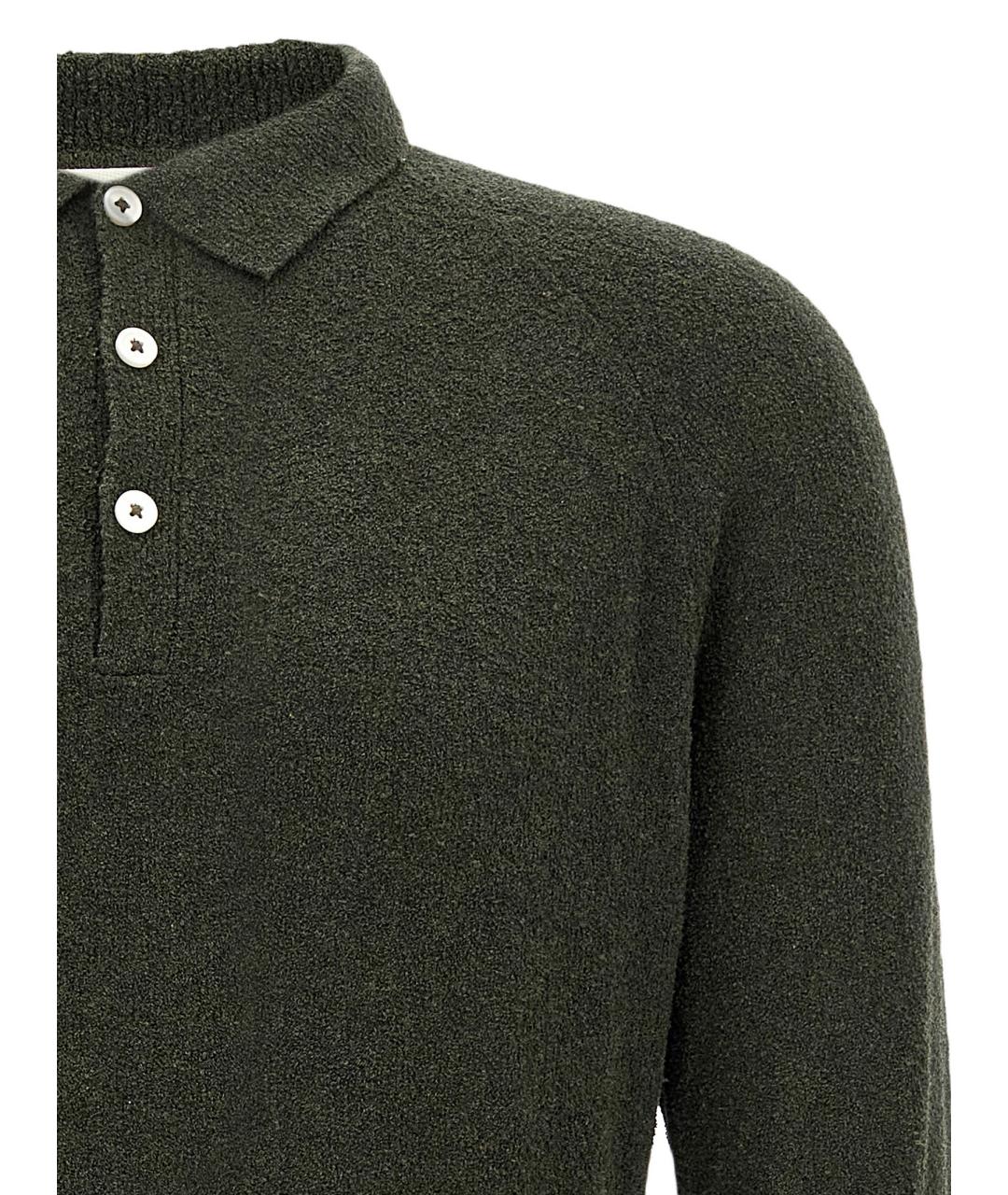 MA'RY'YA Зеленые хлопковое поло с длинным рукавом, фото 2