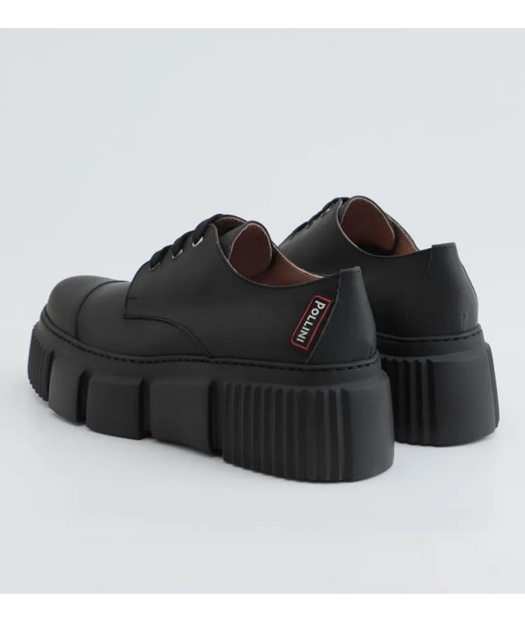POLLINI Черные кожаные брогги и оксфорды, фото 4