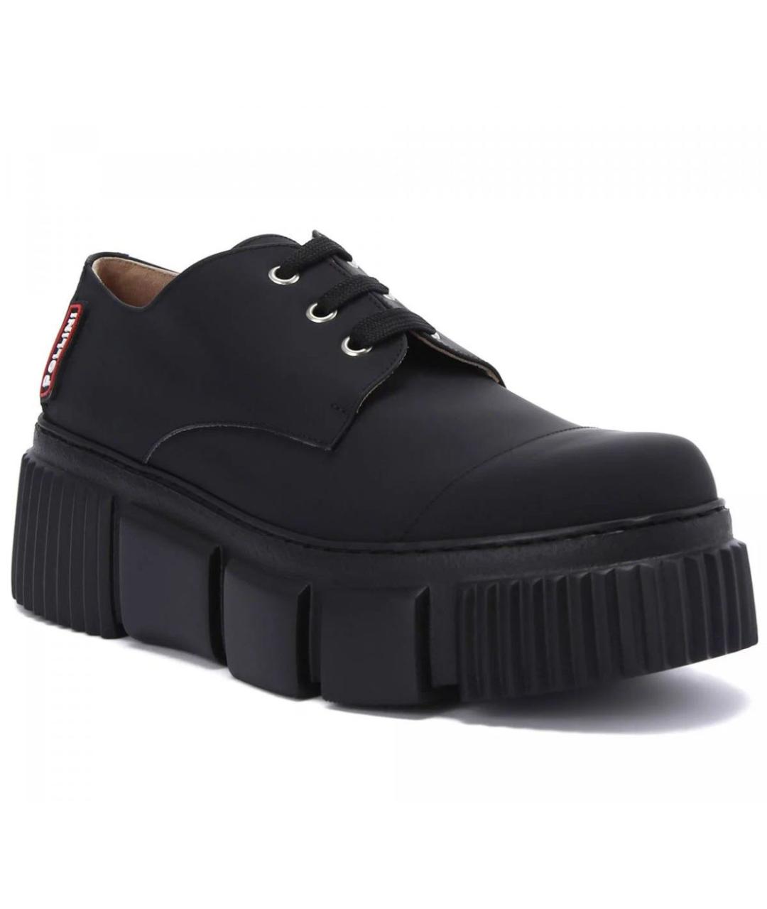 POLLINI Черные кожаные брогги и оксфорды, фото 1