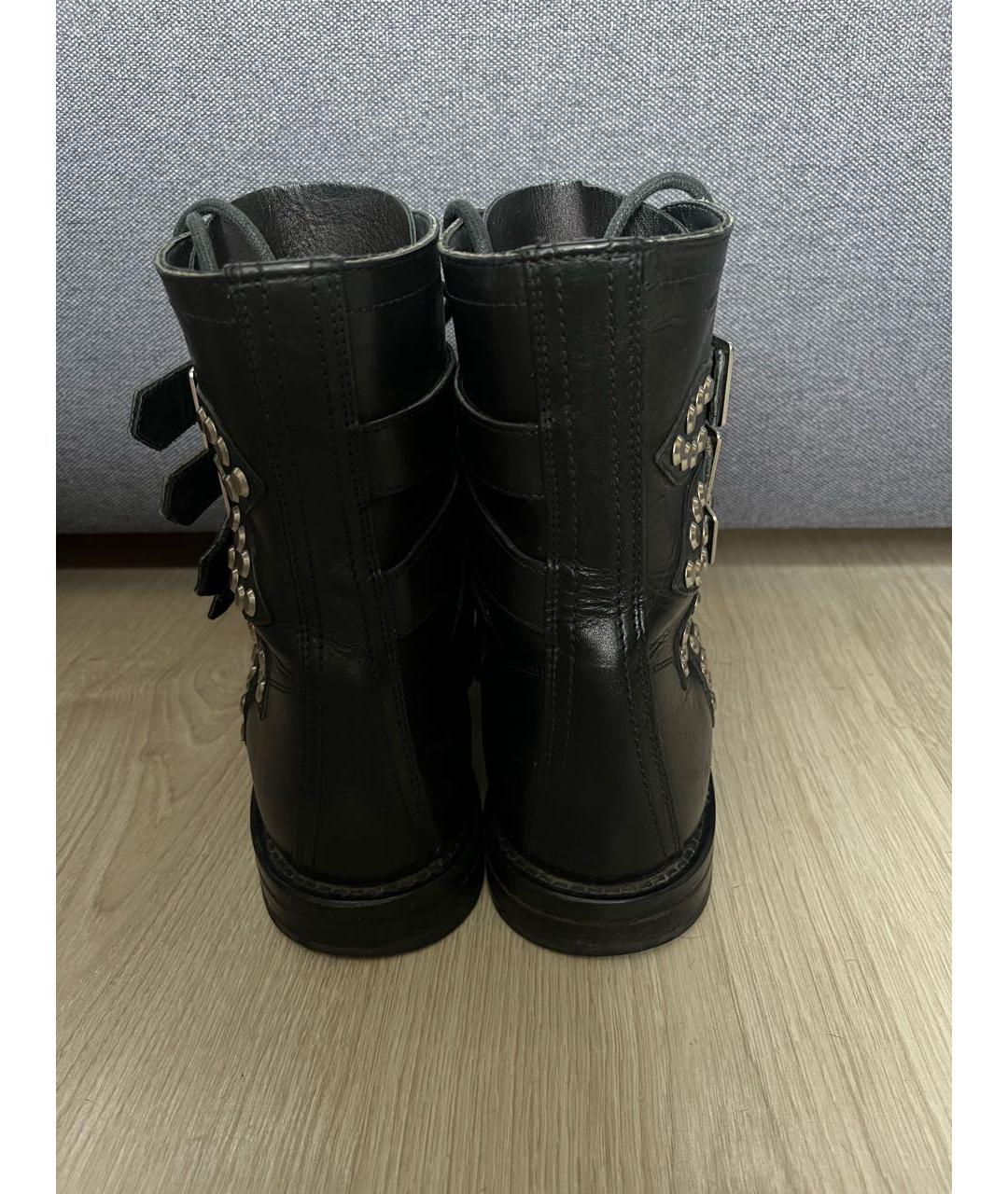 SAINT LAURENT Черные кожаные ботинки, фото 4