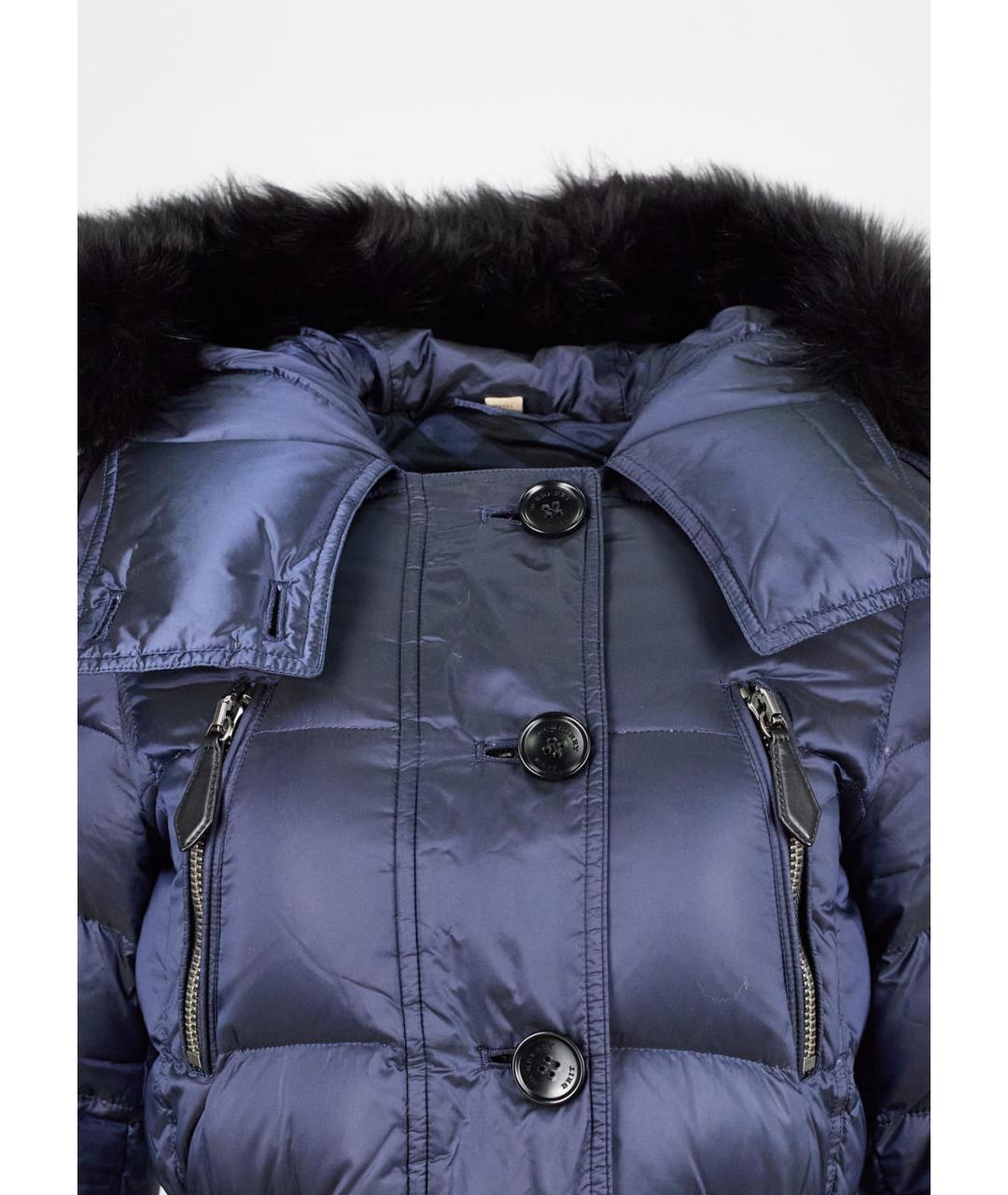 BURBERRY BRIT Синий полиамидовый пуховик, фото 3