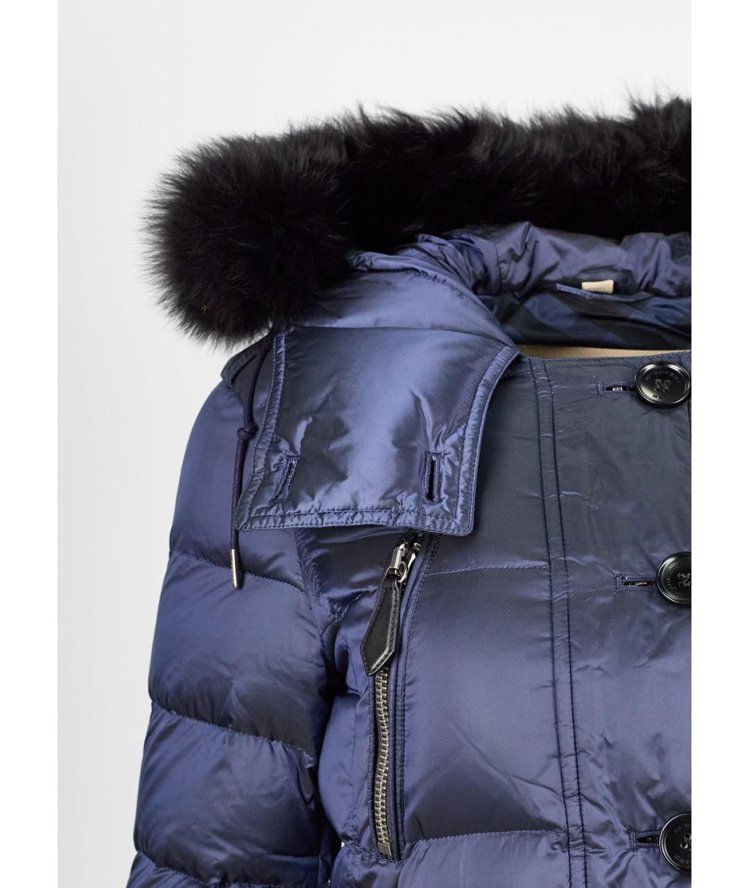 BURBERRY BRIT Синий полиамидовый пуховик, фото 2