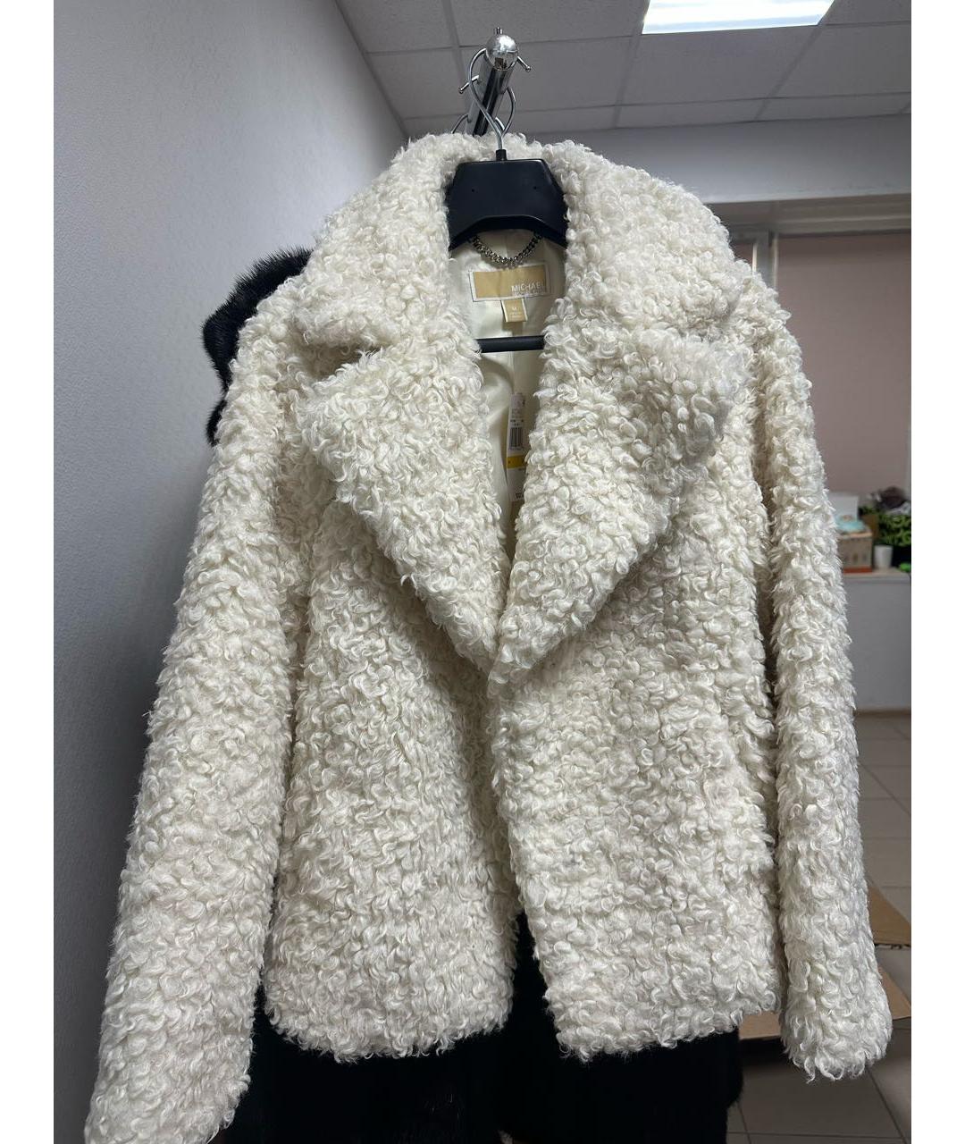 MICHAEL MICHAEL KORS Бежевая синтетическая шуба, фото 5