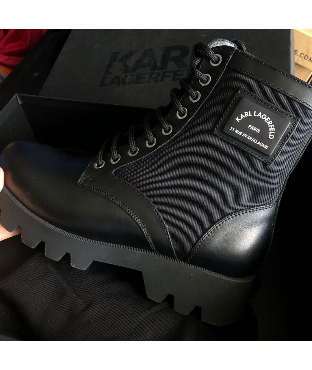 KARL LAGERFELD Черные кожаные ботинки, фото 4