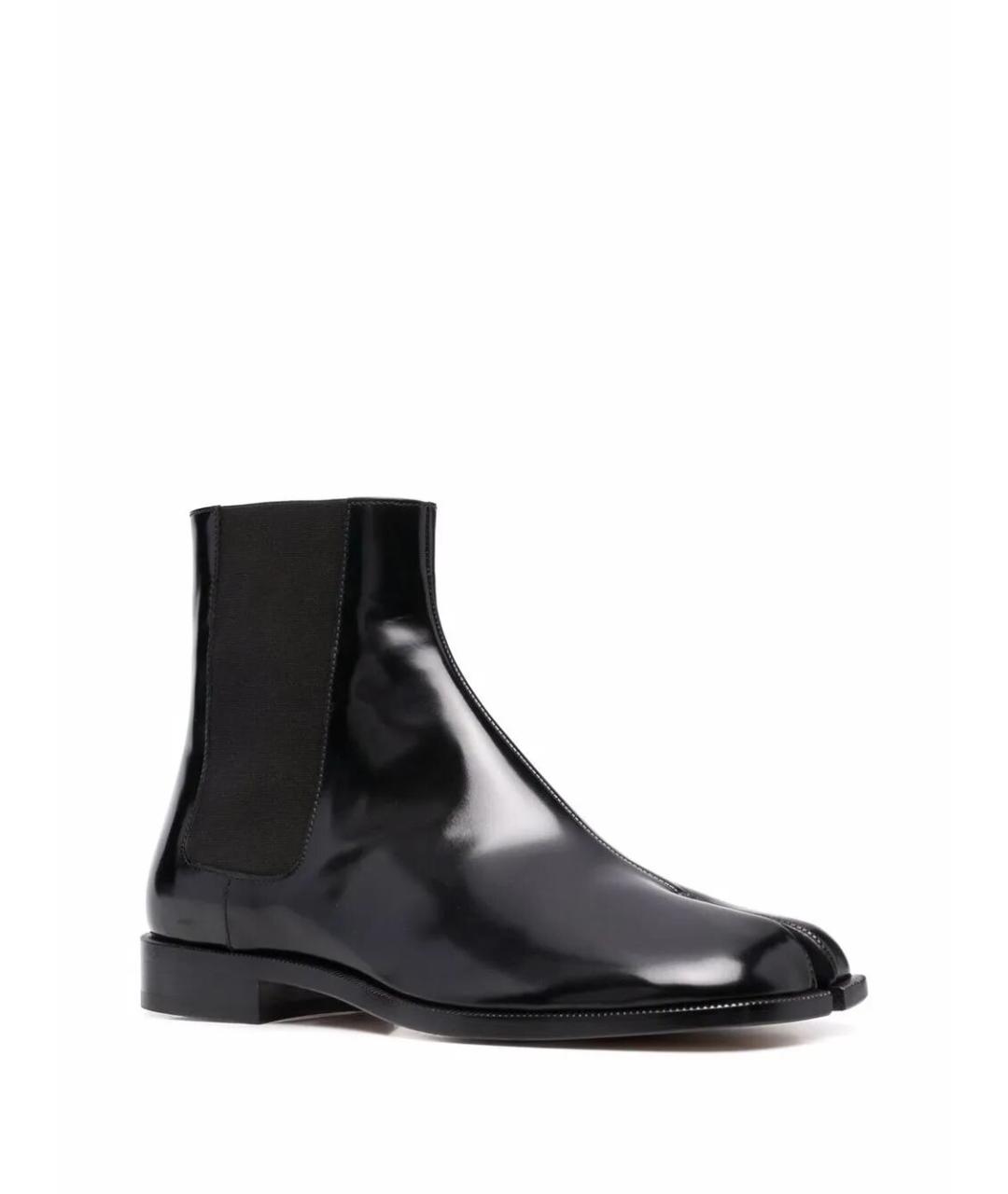 MAISON MARGIELA Черные низкие ботинки из лакированной кожи, фото 2